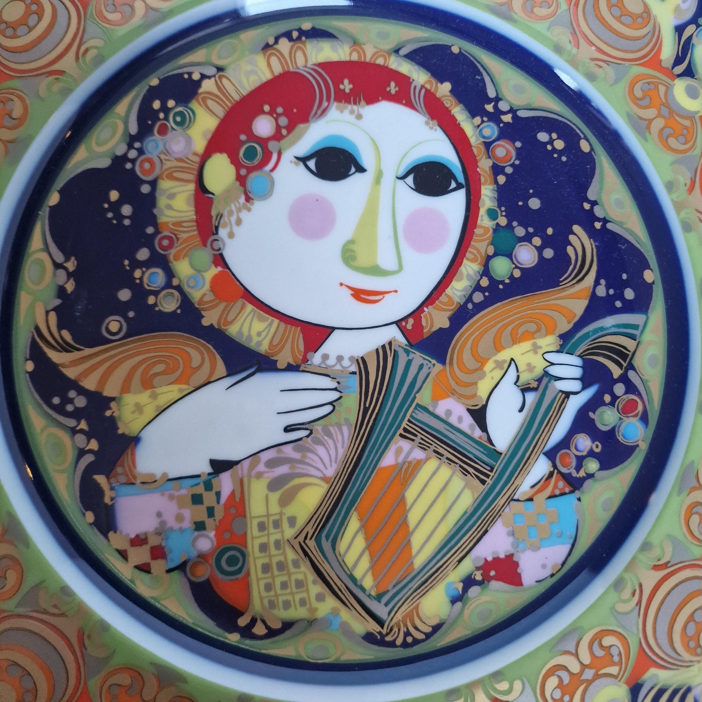 Bjorn Wiinblad Rosenthal Nativity Plate – Hand-Painted Gold Porcelain Christmas 1978