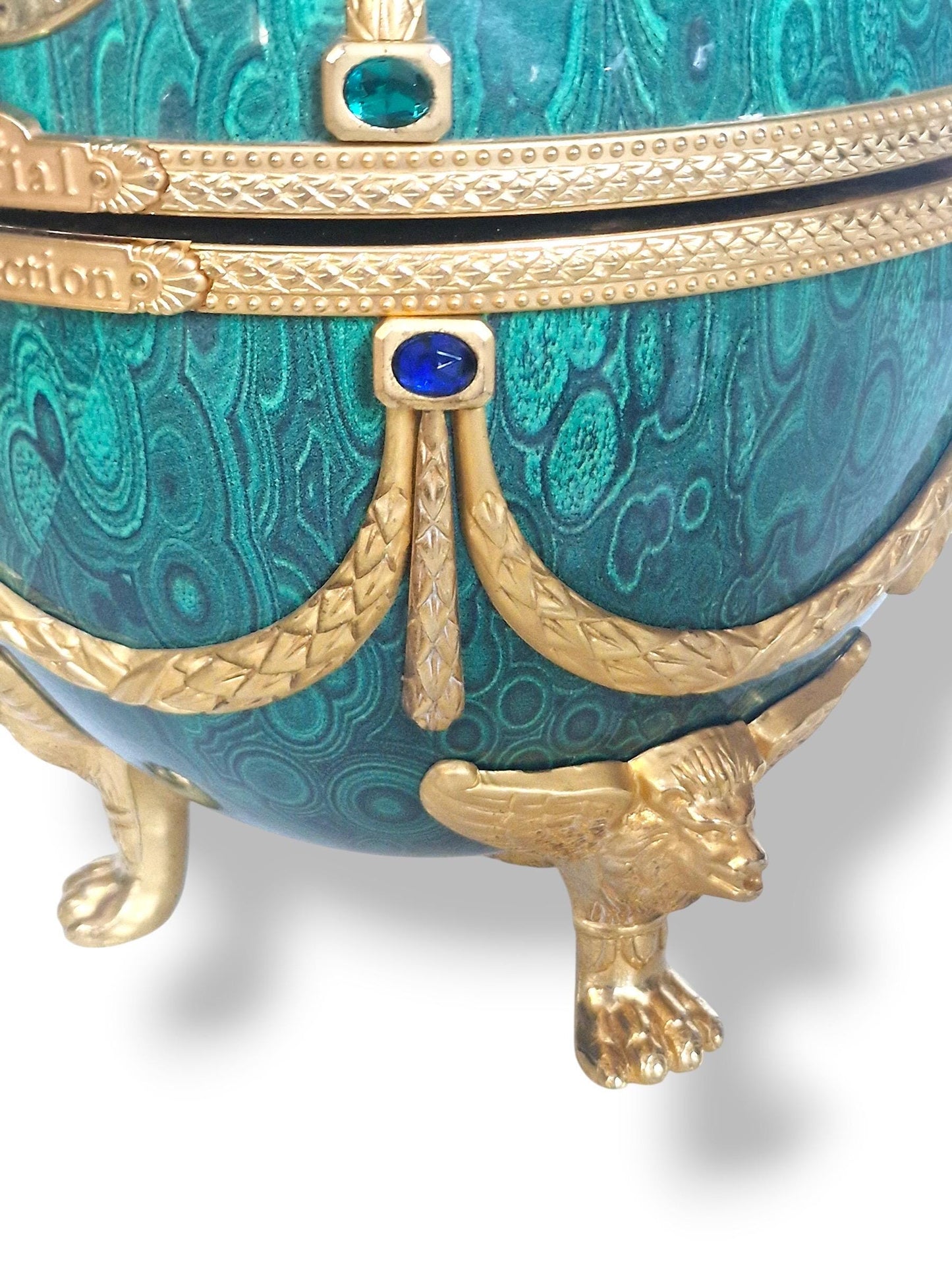Faberge Egg, Imperial Collection liquer Decanter Set - Gold & Crystal, Limited Edition Fabergé emerald green