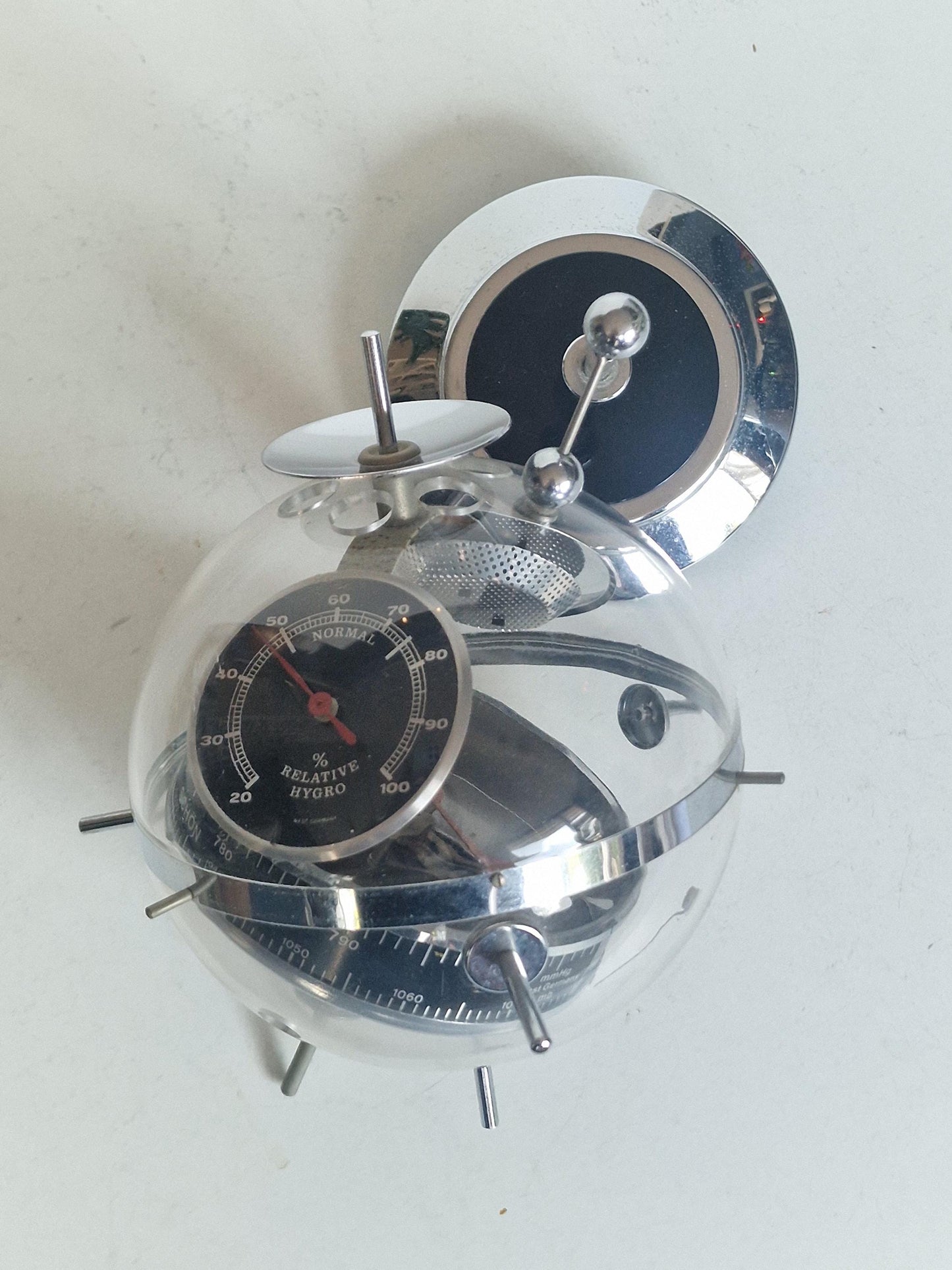 Weather station Space Age SPUTNIK wall!! Mid Century German modernism 1950s design Barometer Thermometer Hygrometer design weatherstation