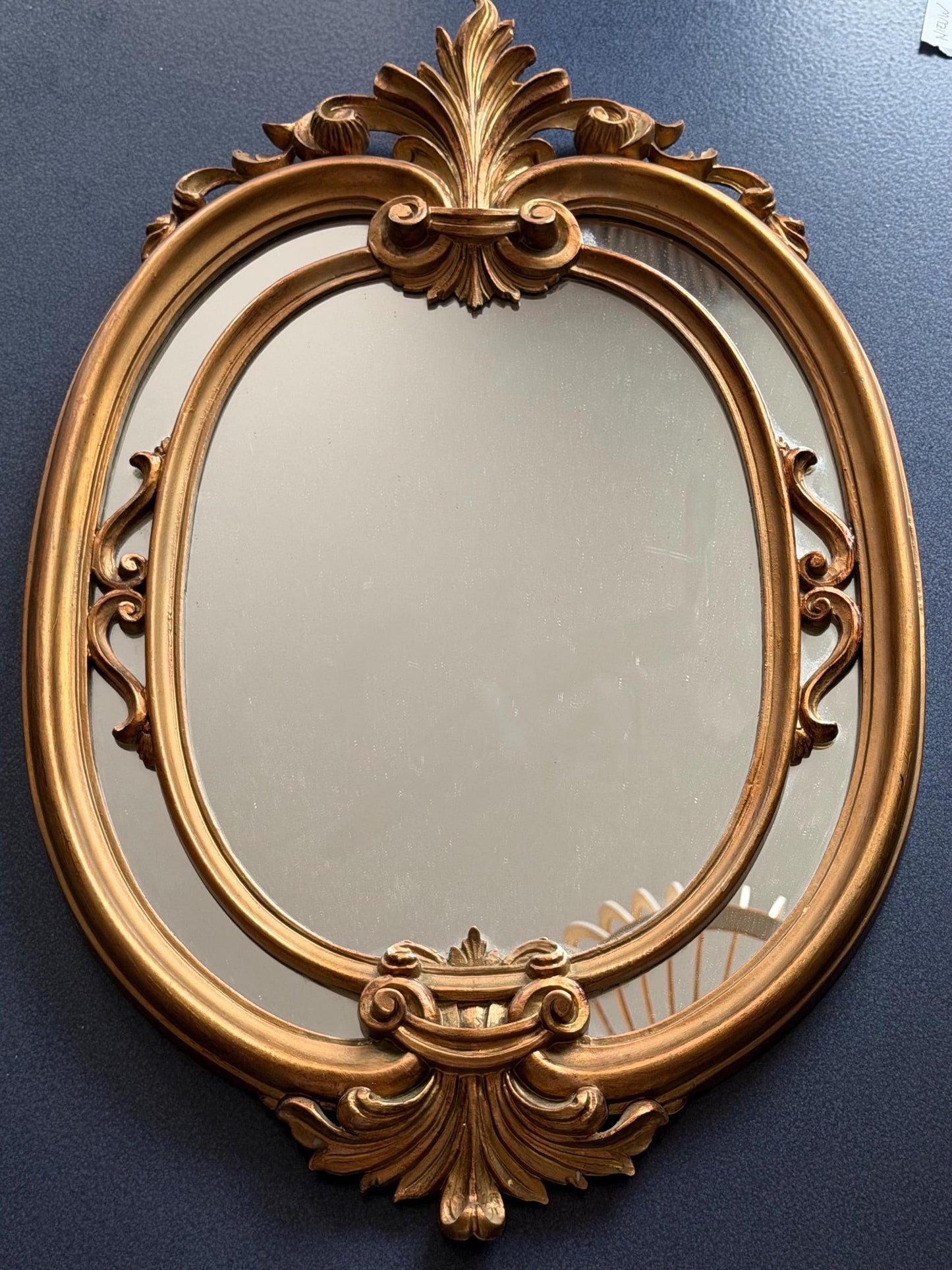 Hollywood regency mirror in rococo style, 1980s, Italy