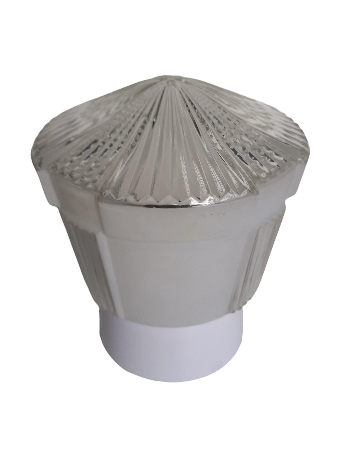 Art Deco light greige and transp soft Glass Ceiling Lamp - Thabur, Niko Fixture, dutch amsterdam design