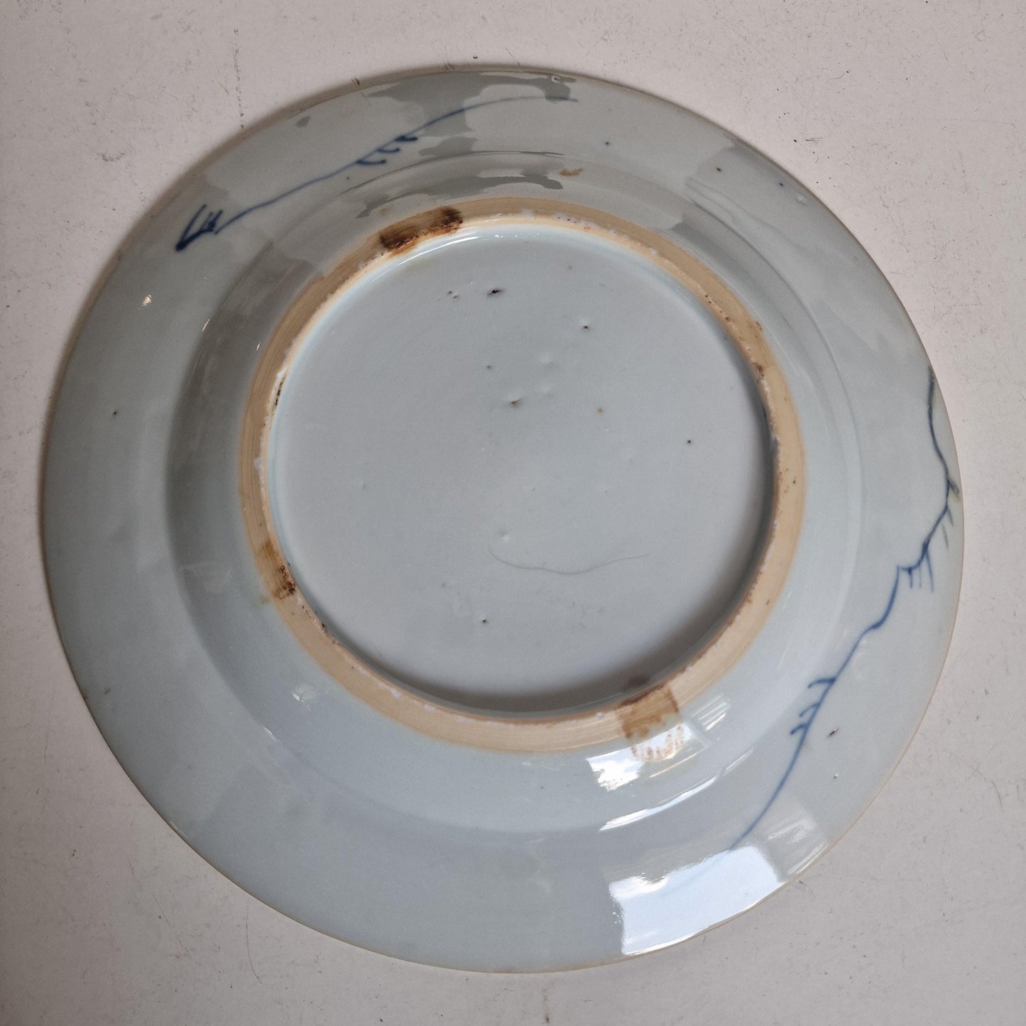 18th Century Chinese Export Porcelain Plate – Qianlong ca. 1760–1790 – Hand-Painted Blue & White – Four Perch