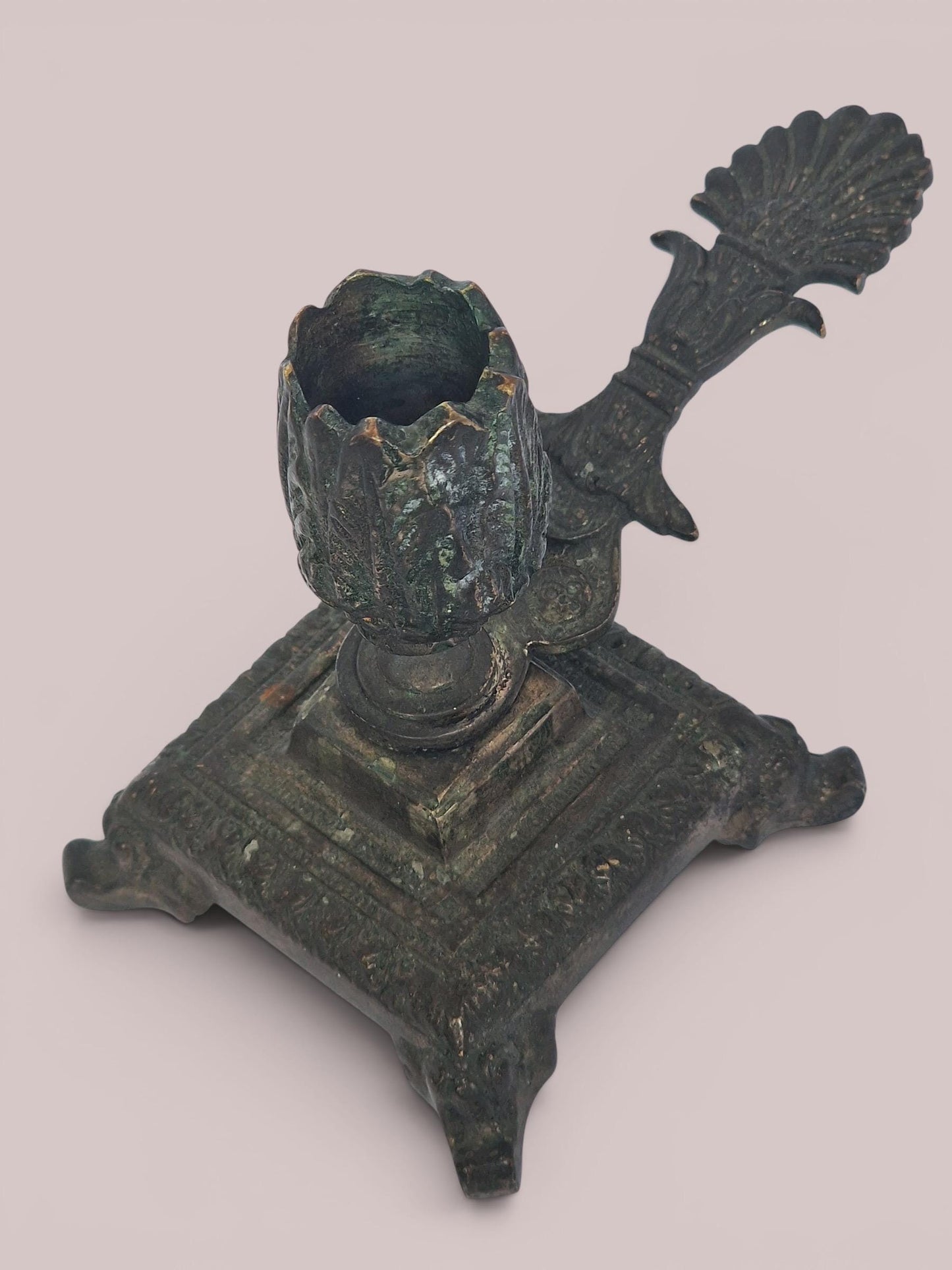 Antique Candlestick Blaker, scrooge candleholder hand candle vintage brocante
