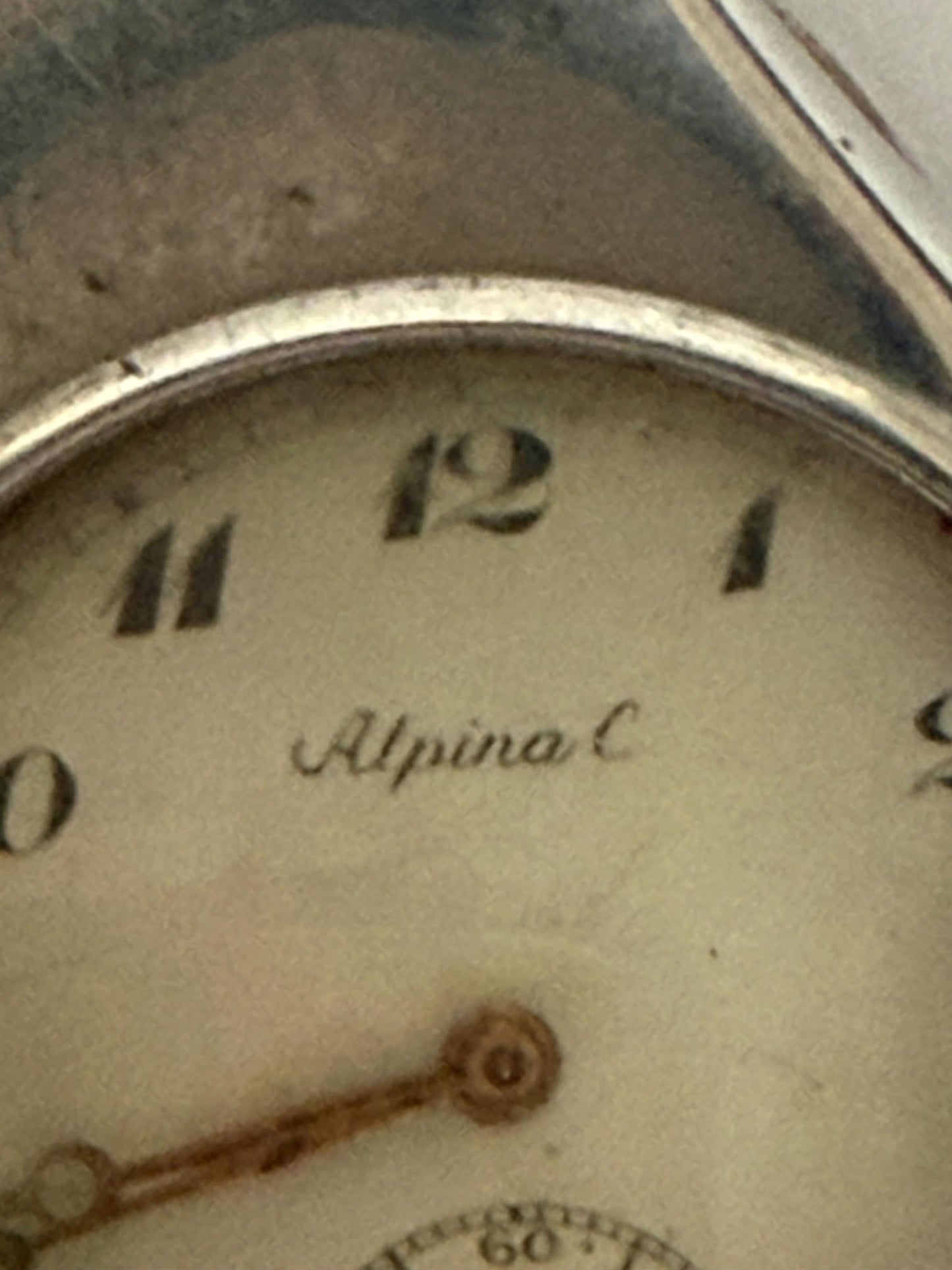 Alpina c zakhorloge, antique pocket watch in case