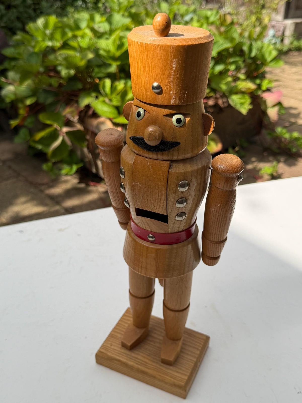 Antique Erzgebirge Wood Nutcracker, Hand-Painted Christmas Decor (37 cm, 1920s)