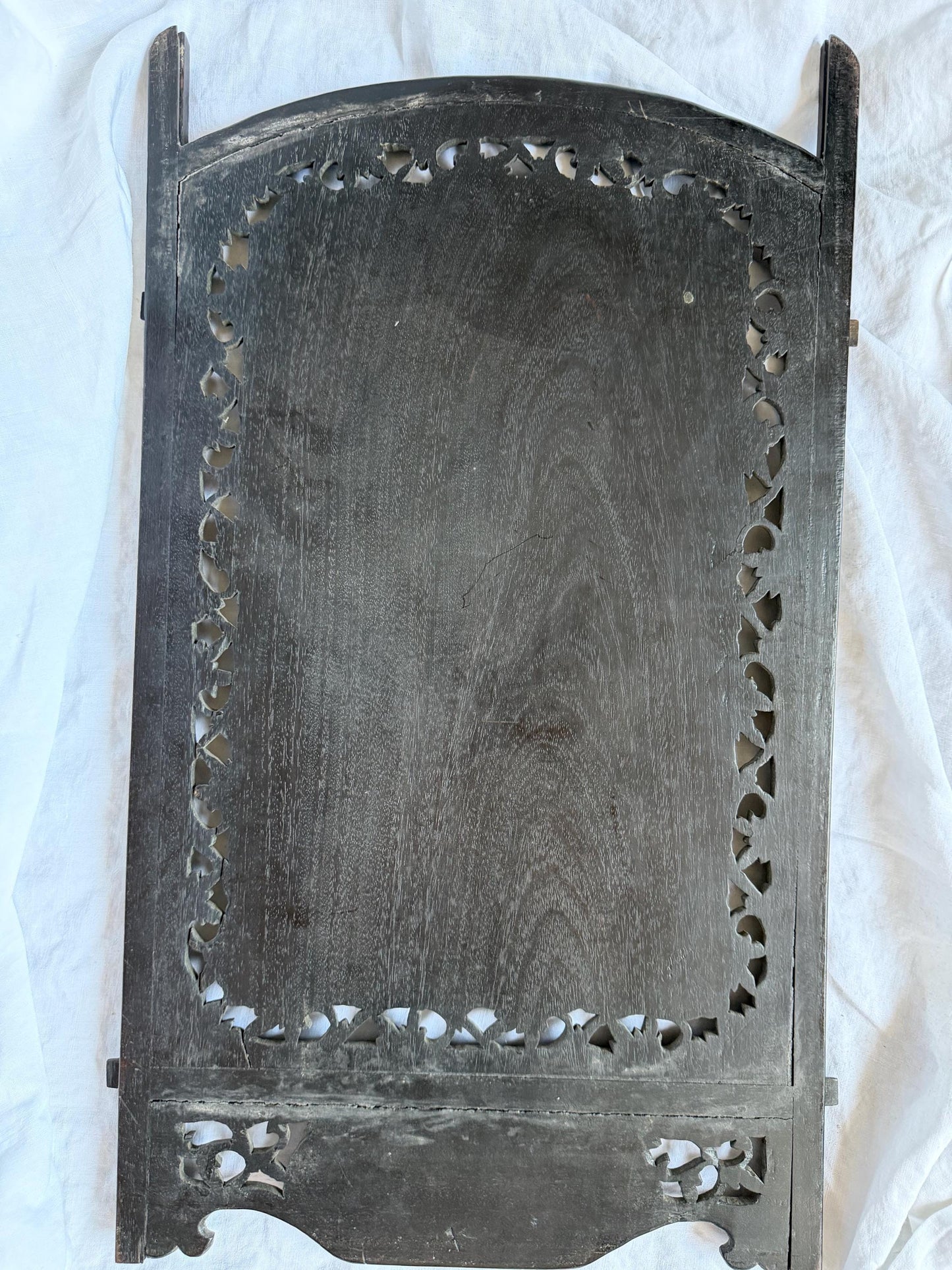 Antique Chinese Carved Wood Panel door with Mother of Pearl Inlay, Early 20th Century