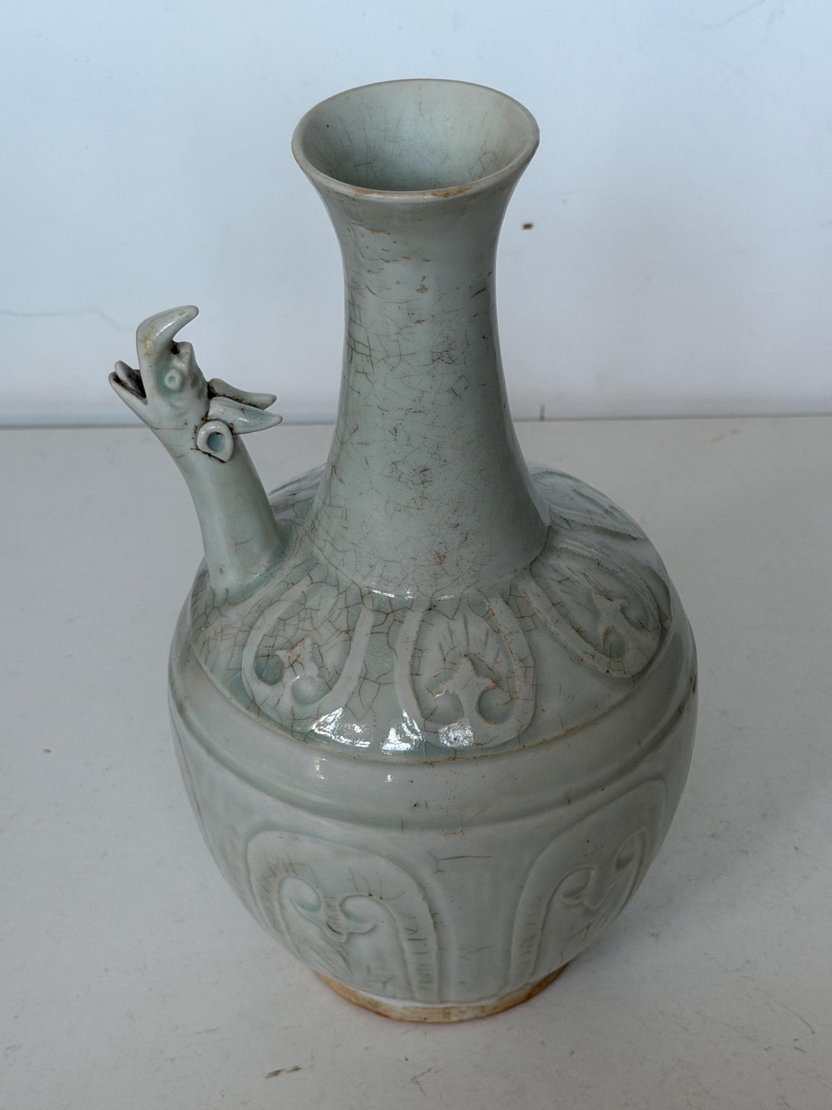 Pair of Chinese Qingbai Celadon Ewer Qing Dynasty Republic Period