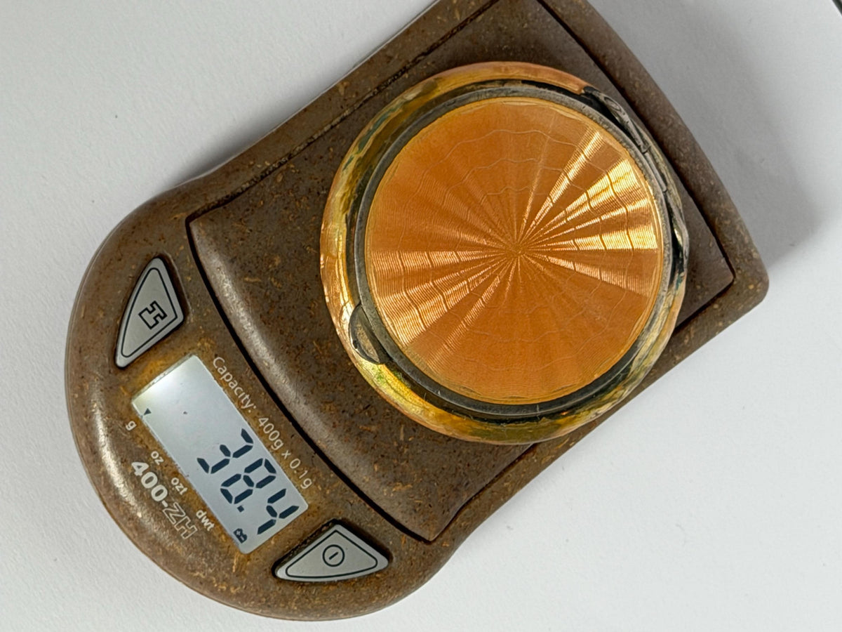 Vintage Art Deco Guilloché Enamel Compact - germany – 1920s - 5 cm