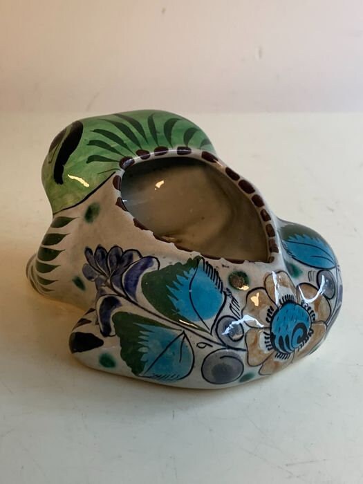 Handmade Tonala Frog Planter, Mexican Folk Art, Sergio Bustamante