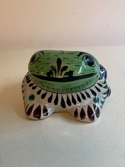 Handmade Tonala Frog Planter, Mexican Folk Art, Sergio Bustamante