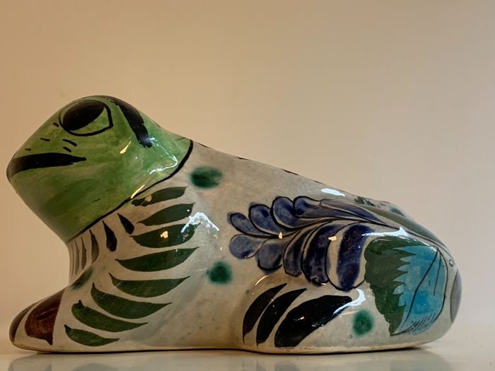 Handmade Tonala Frog Planter, Mexican Folk Art, Sergio Bustamante