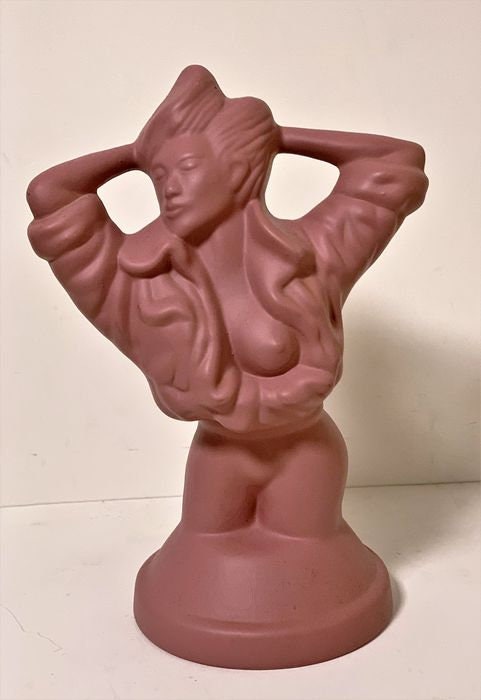 80's Lady sculpture pink typical eighties lady figure tretchikoff style,  roze