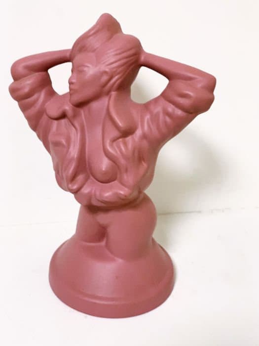 80's Lady sculpture pink typical eighties lady figure tretchikoff style,  roze