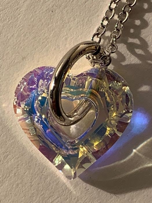 Swarovski Manish Arora Heart Necklace - Aurora Borealis Crystal