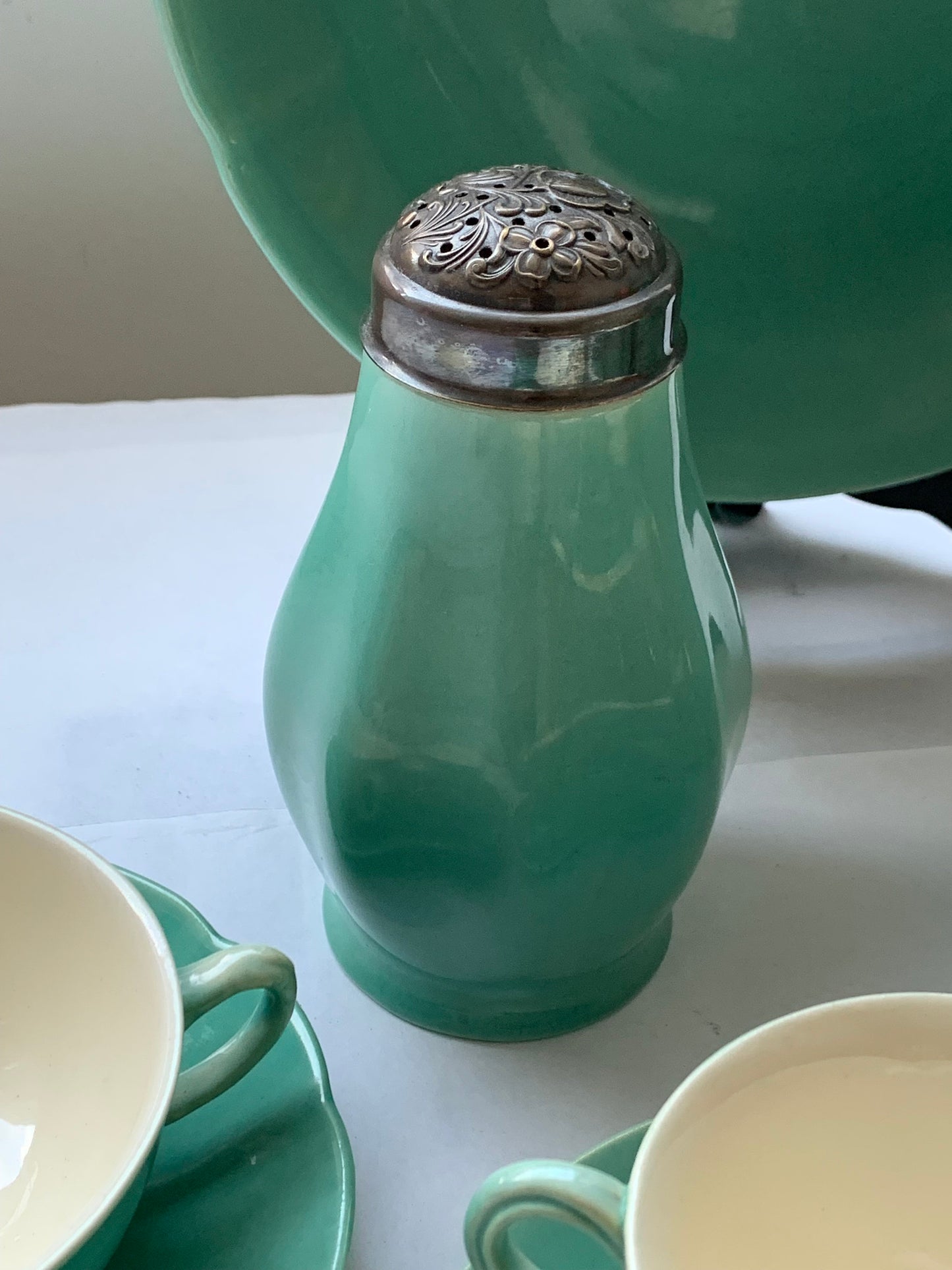 Art Deco Plateel Cacao Set, Koninklijke Zuid-Holland, Gouda