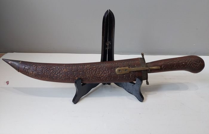 Handcarved Kukri Knife, Indian Hunting Knife with Sheath