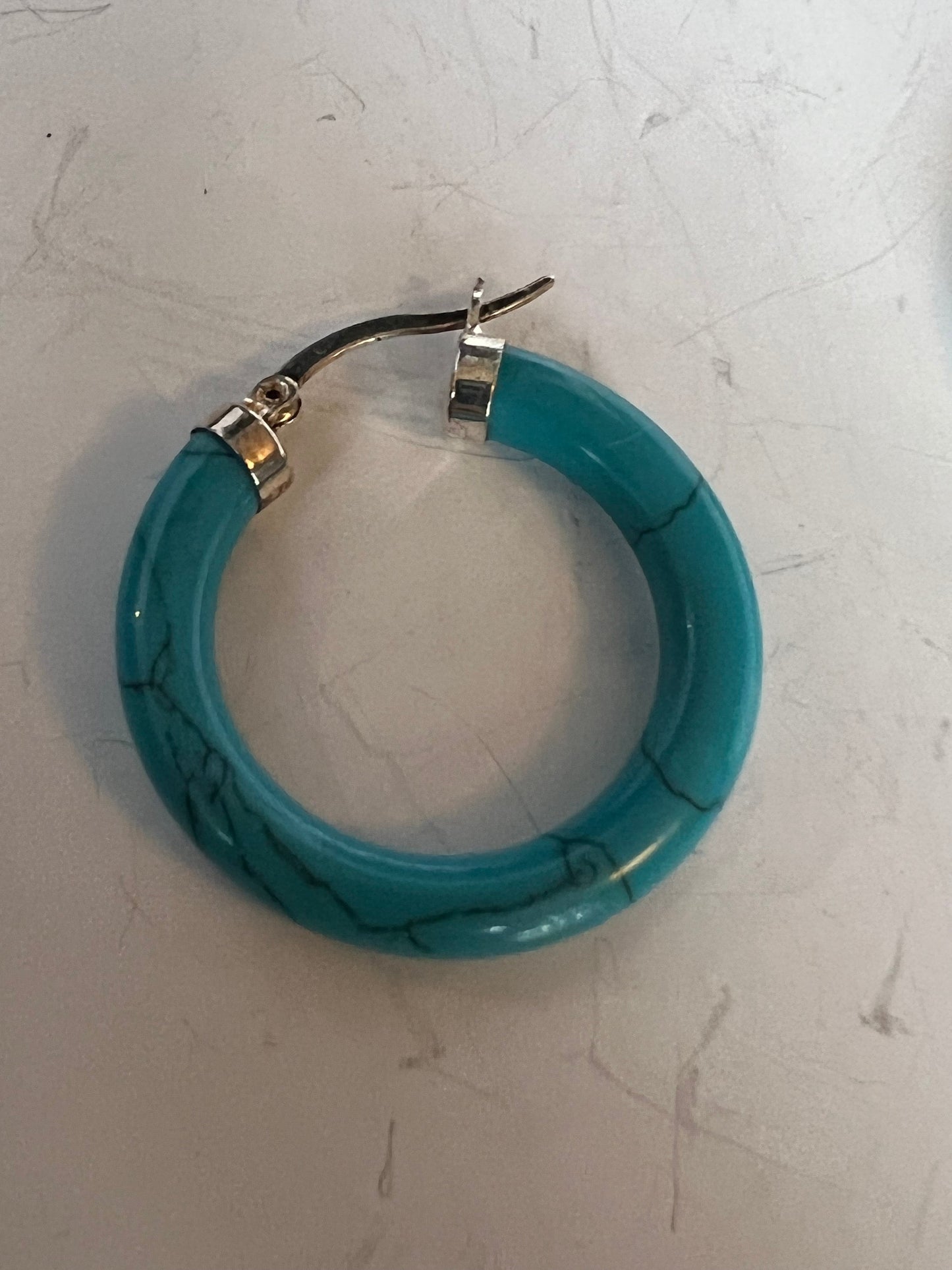 Turquoise Sterling Silver Jewelry Set: Bracelet, Ring, Earrings