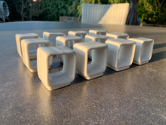 25 Maxwell & Williams White Ceramic Napkin Rings with Bowls