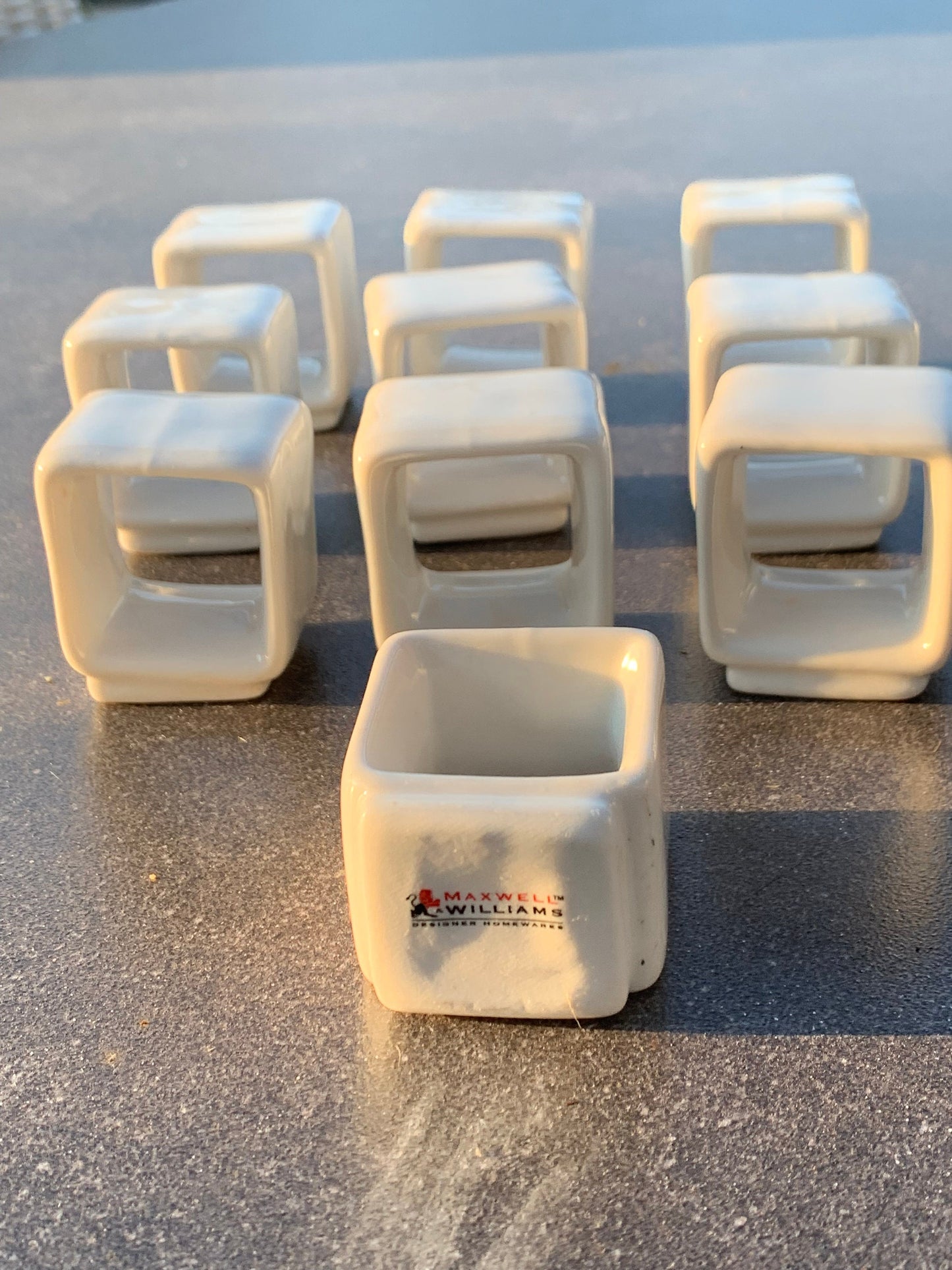 25 Maxwell & Williams White Ceramic Napkin Rings with Bowls