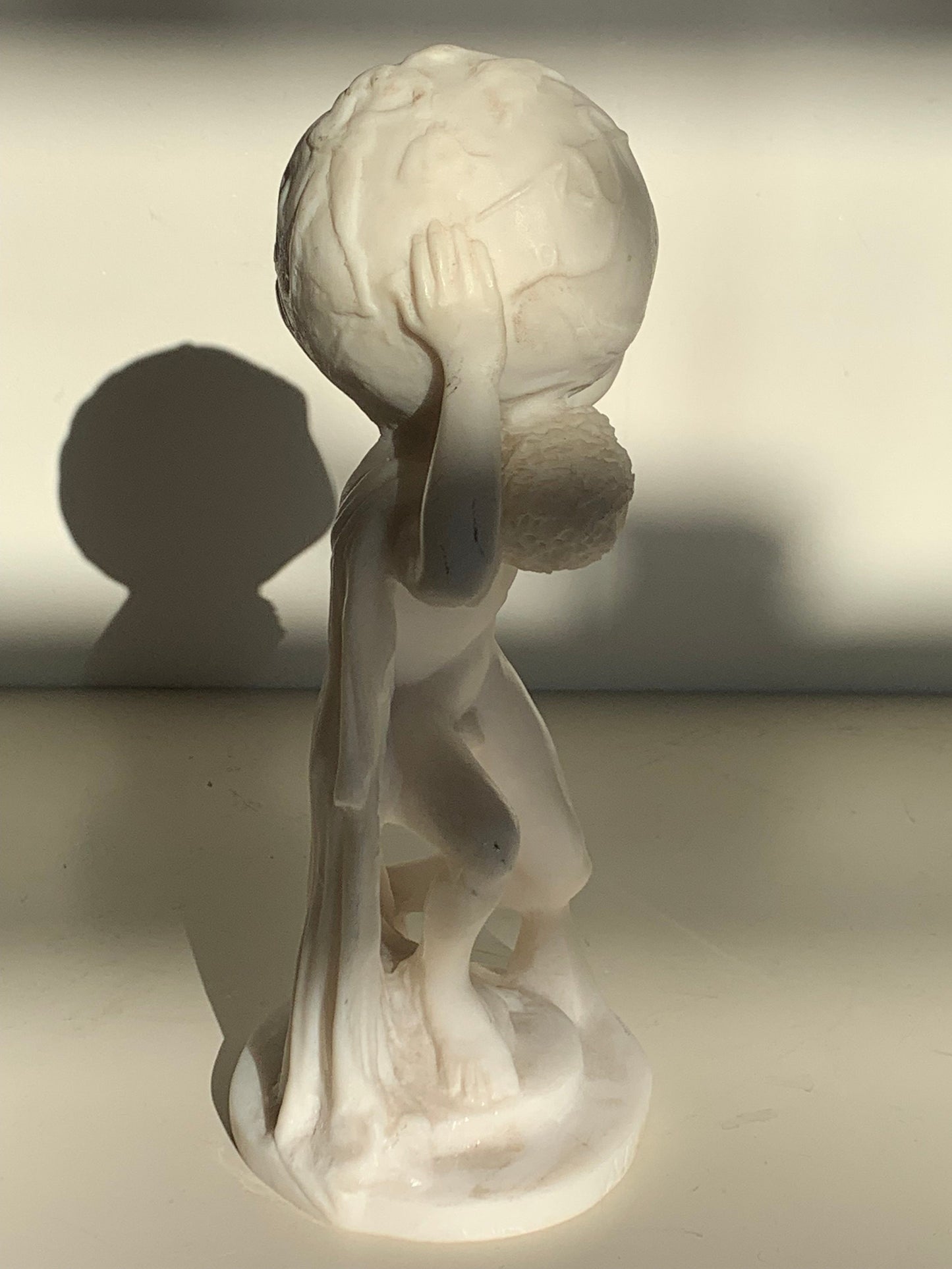 Translucent Alabaster Atlas Sculpture, Greek Mythology Figure