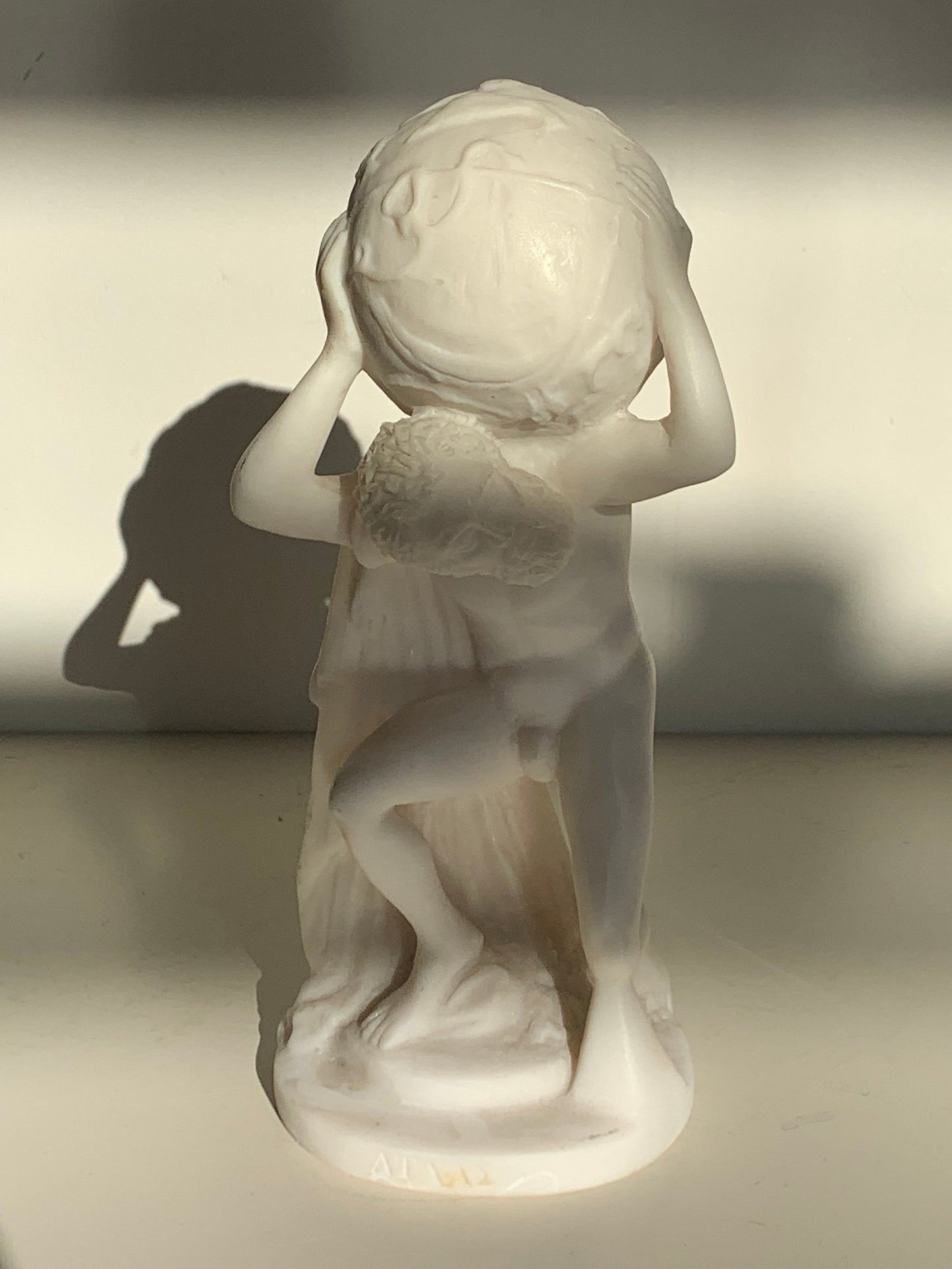 Translucent Alabaster Atlas Sculpture, Greek Mythology Figure