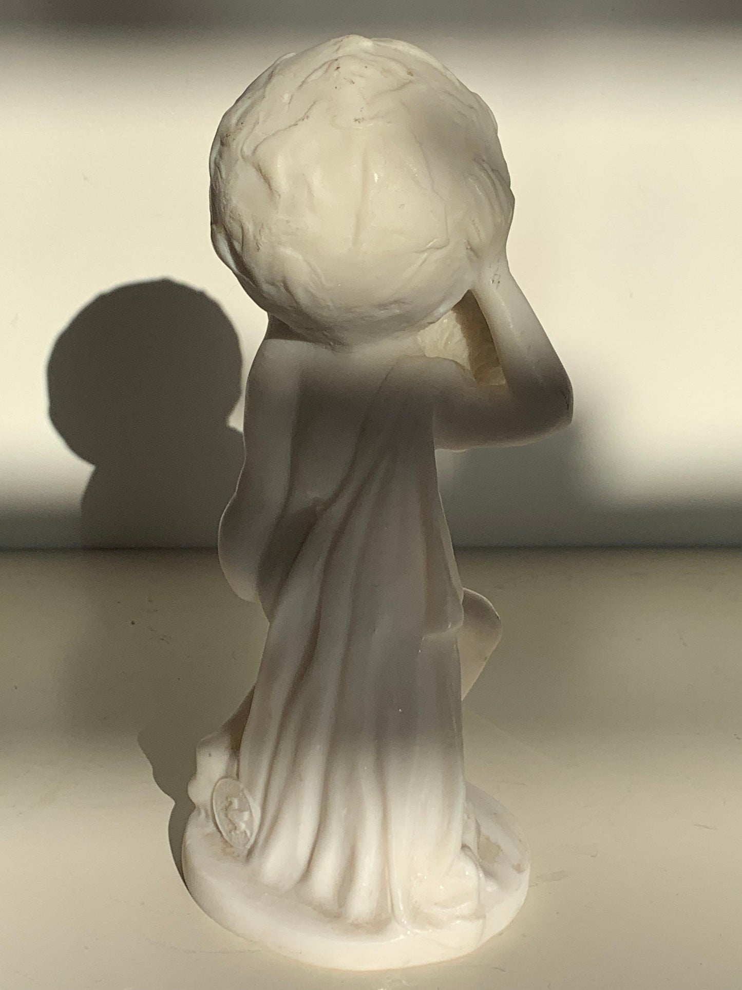 Translucent Alabaster Atlas Sculpture, Greek Mythology Figure