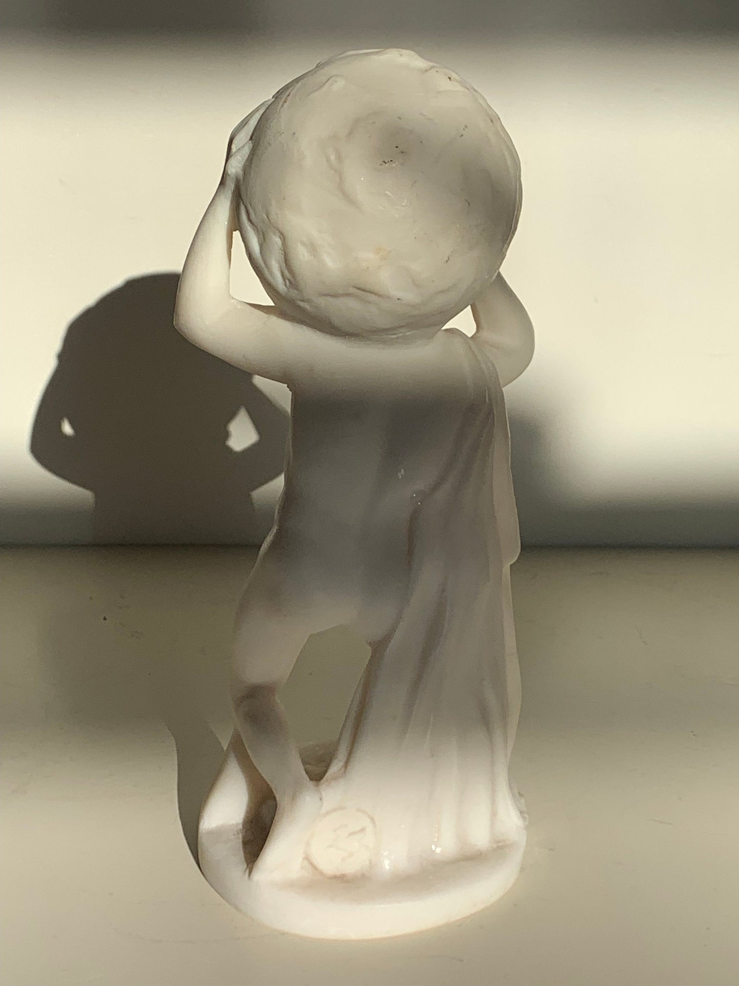 Translucent Alabaster Atlas Sculpture, Greek Mythology Figure