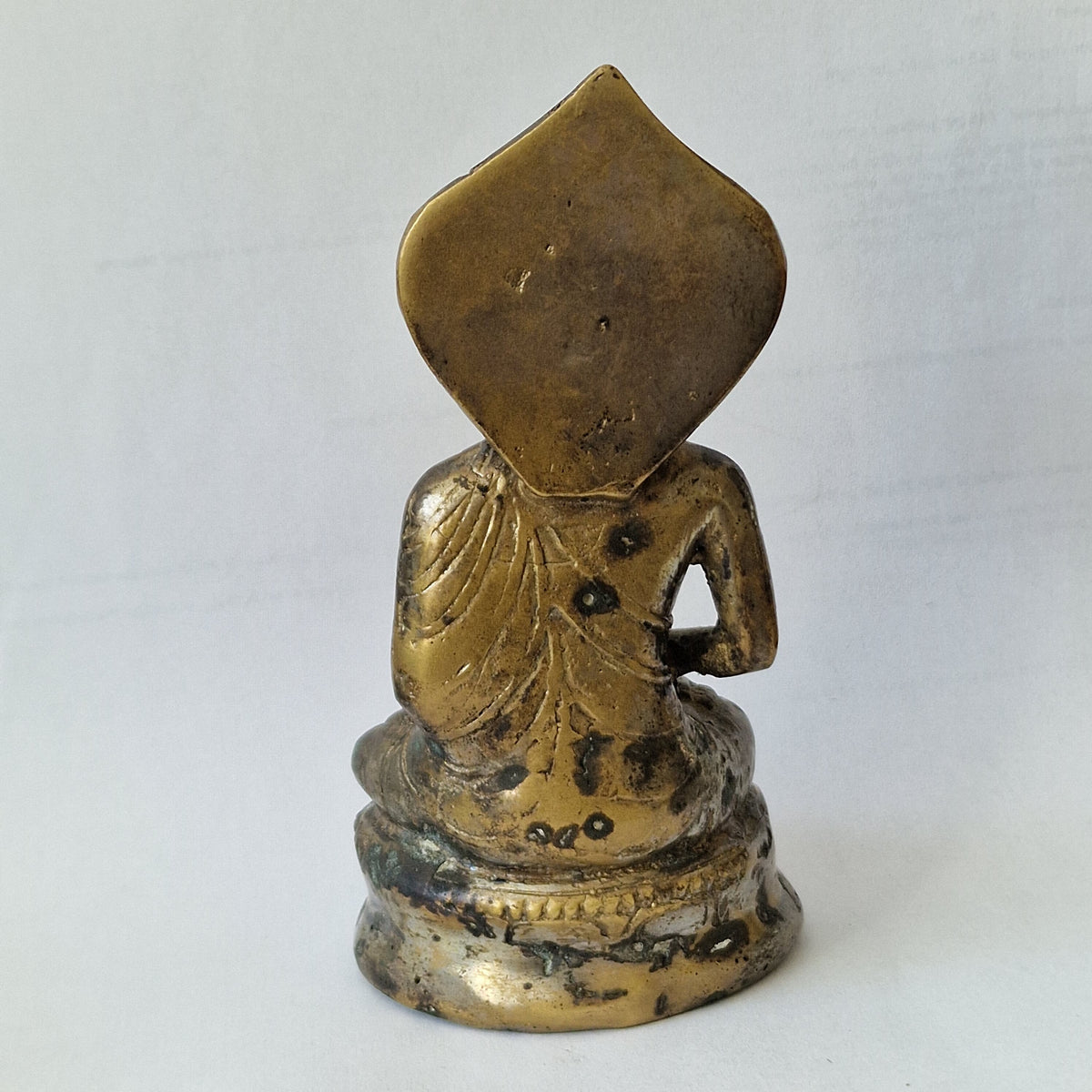 Antieke verzilverde boeddha Siddarta Gautama - eind 19e eeuw