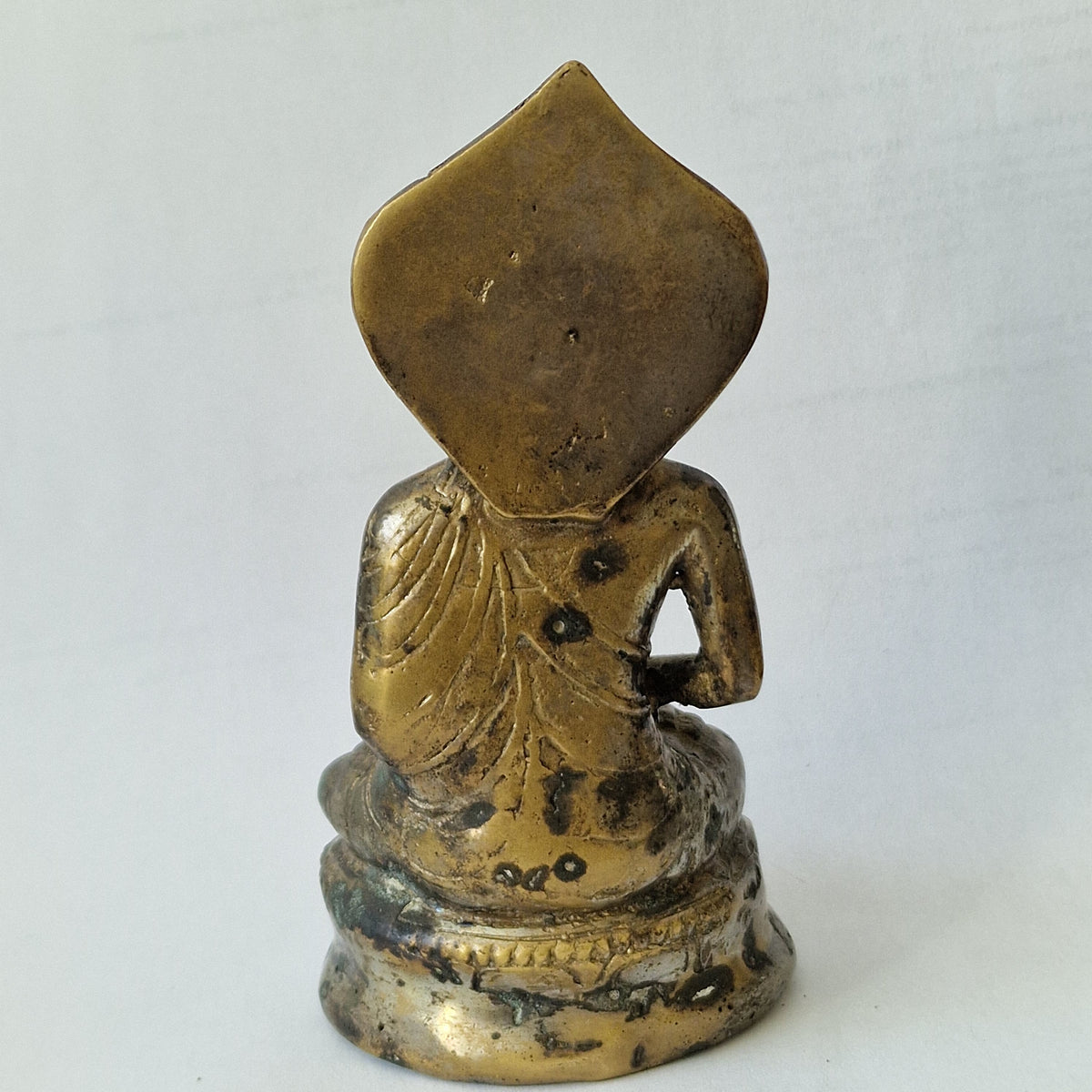 Antieke verzilverde boeddha Siddarta Gautama - eind 19e eeuw
