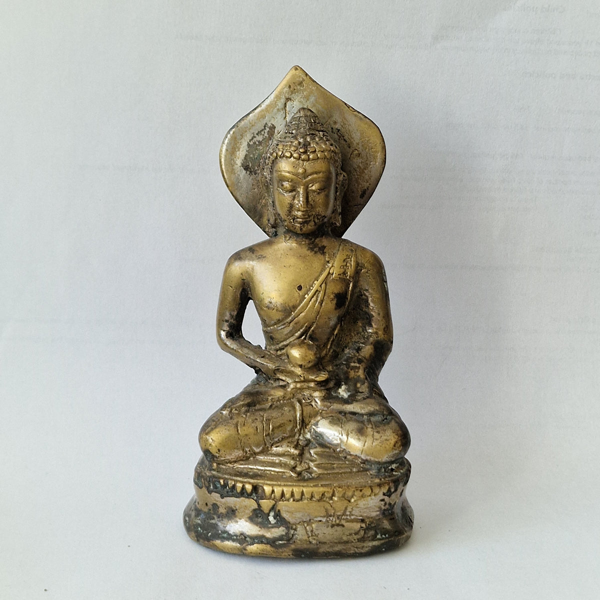 Antieke verzilverde boeddha Siddarta Gautama - eind 19e eeuw