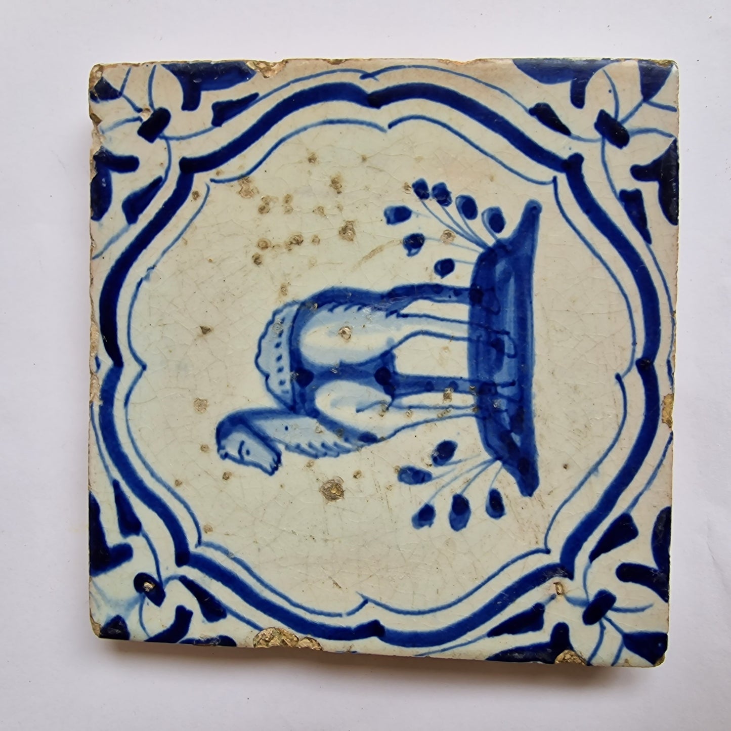 Antique Dutch Tile – Drommedaris Camel, Wanli Motif (1620-1650)