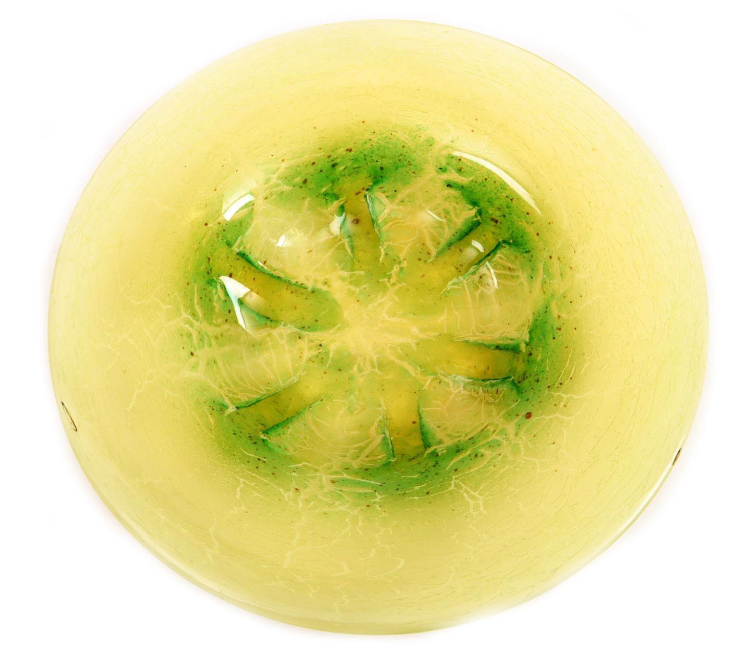 WMF Ikora Glass Bowl, Karl Wiedmann, Yellow Starfish Art Deco