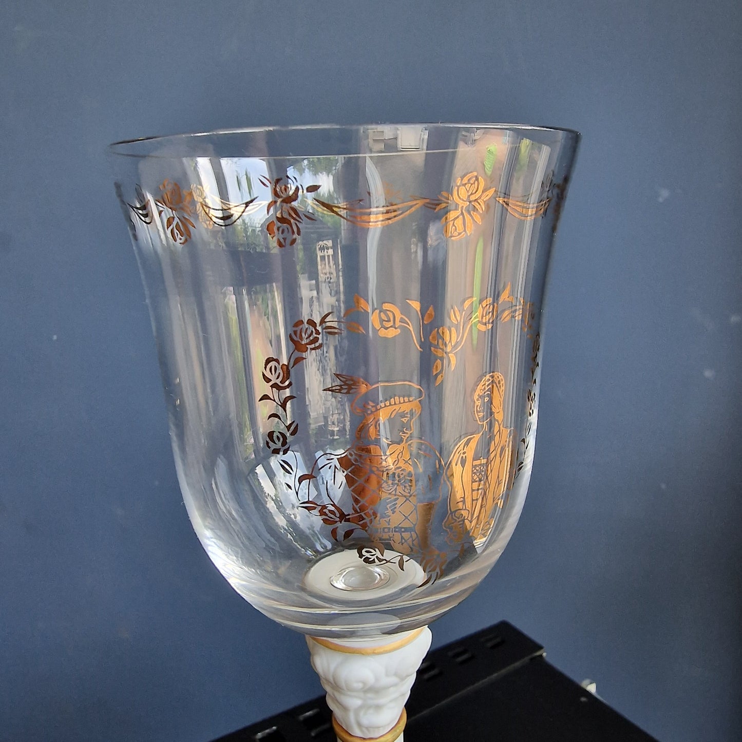 Franklin Mint Romeo and Juliet Goblet, Austrian Crystal, 22k Gold Accent