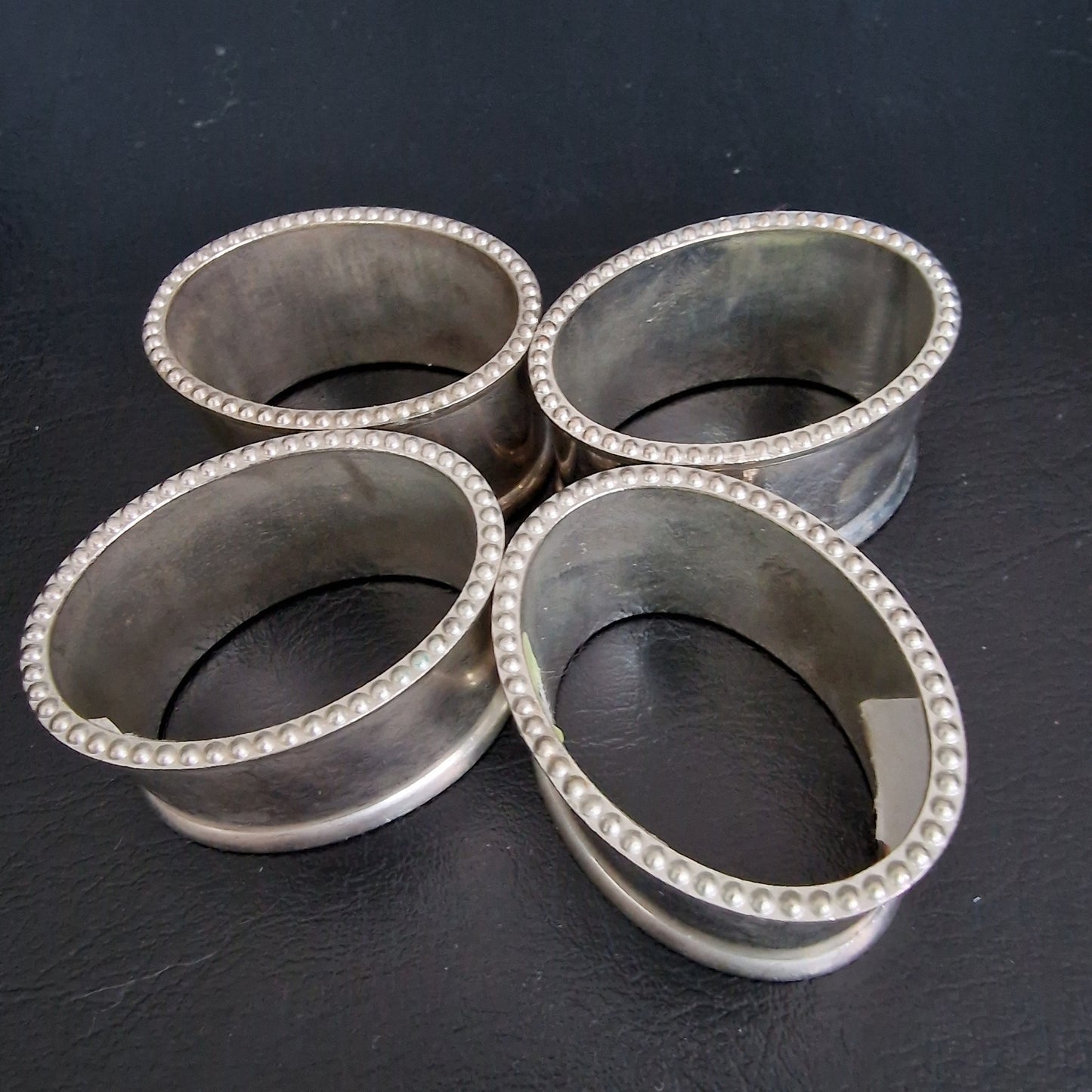 4 verzilverde servetringen teddybeer silver napkin rings teddybear