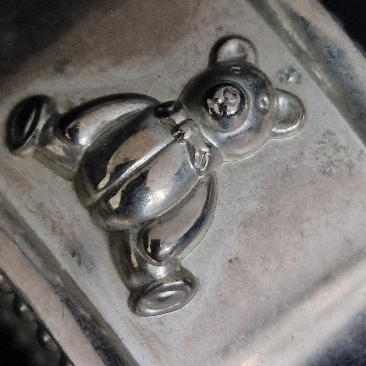 4 verzilverde servetringen teddybeer silver napkin rings teddybear