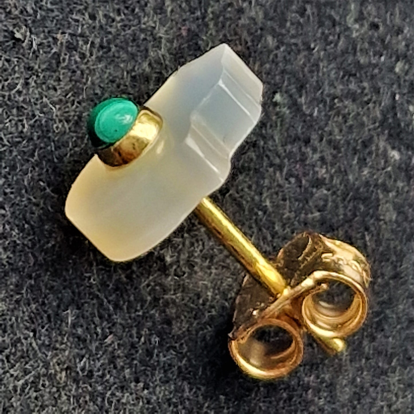 Tous 18K Gold Malachite Mother of Pearl Hamsa Earrings, New in Box