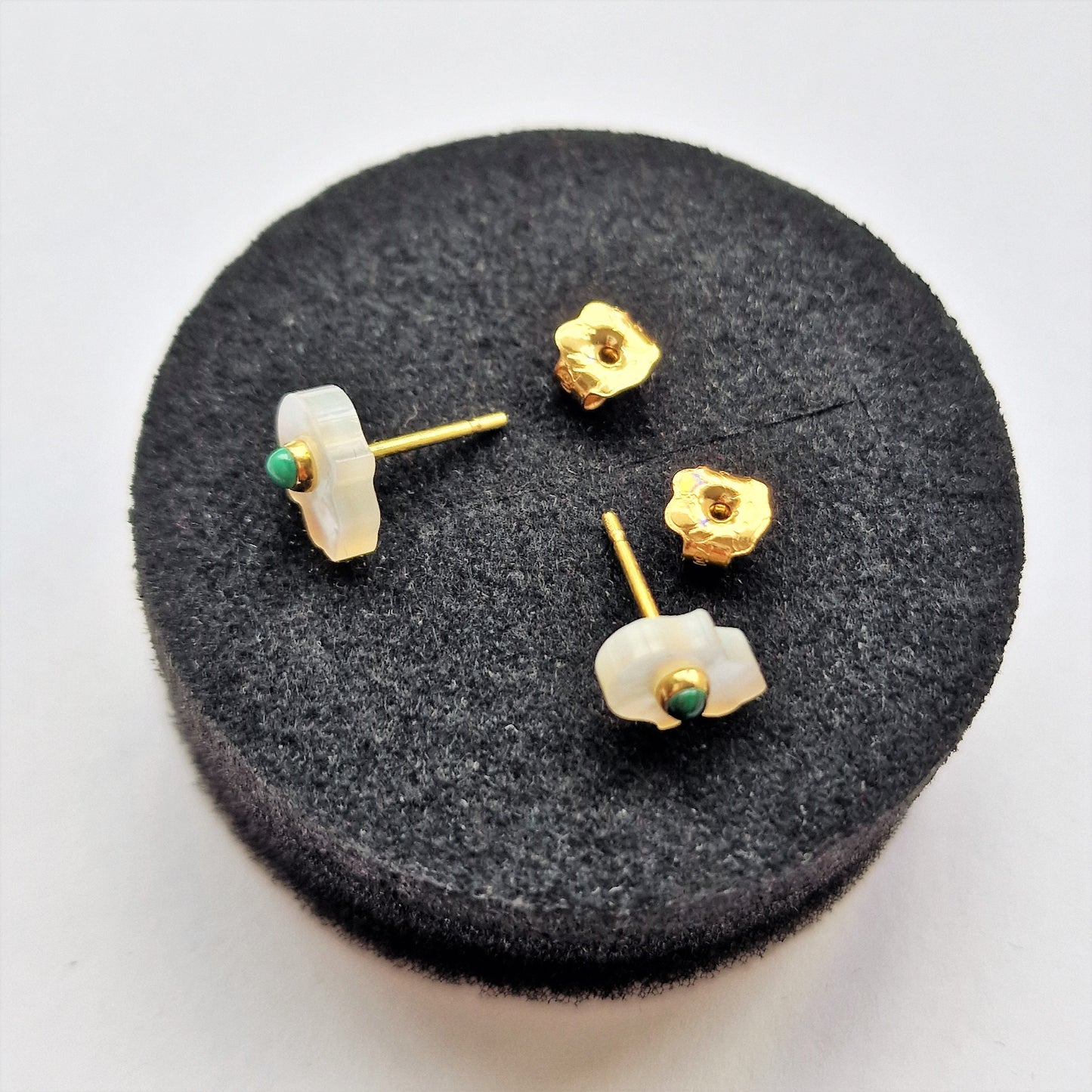 Tous 18K Gold Malachite Mother of Pearl Hamsa Earrings, New in Box