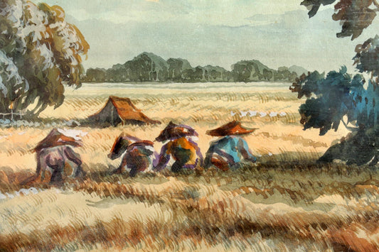 Mochtar Apin (1923-1994), Indonesisch landschap, aquarel op papier, 26 x 36 cm.