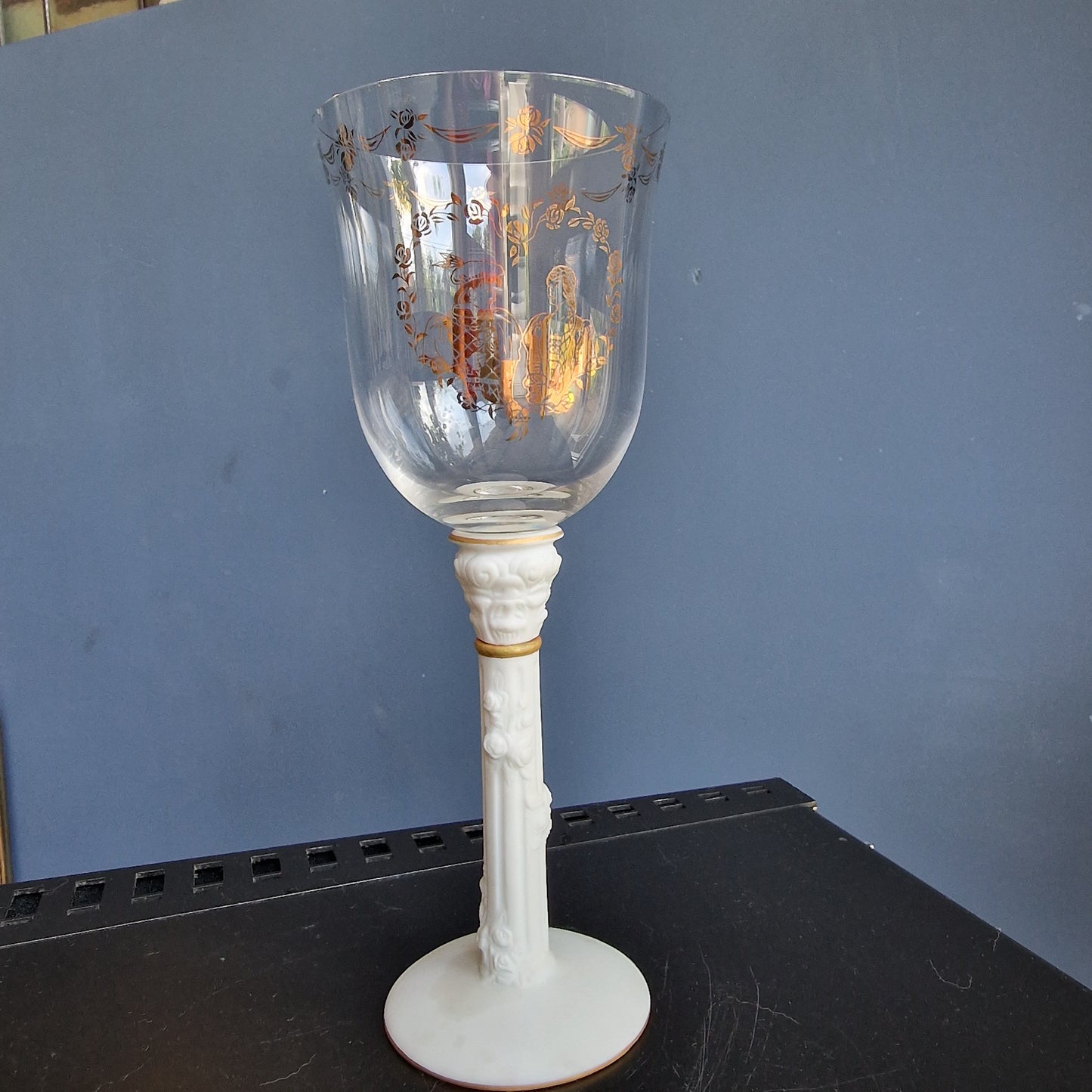 Franklin Mint Romeo and Juliet Goblet, Austrian Crystal, 22k Gold Accent