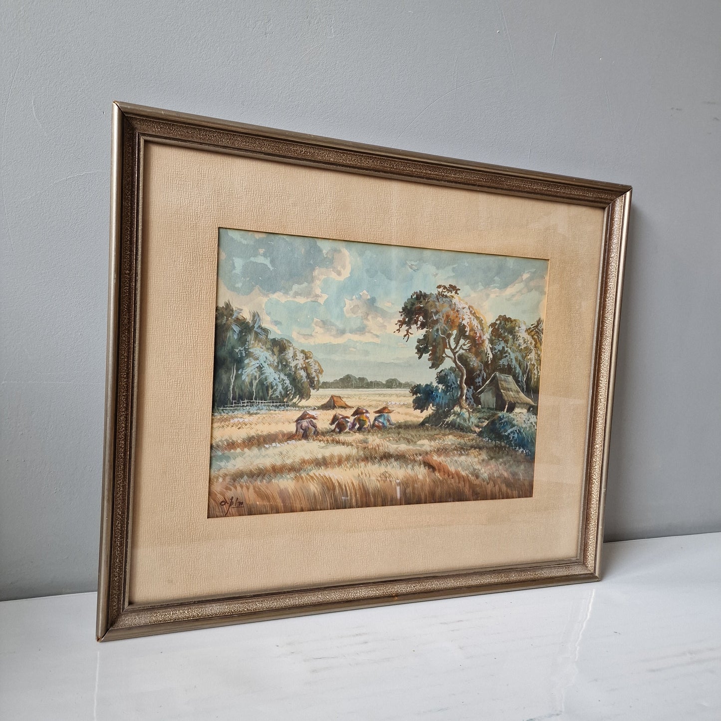 Mochtar Apin (1923-1994), Indonesisch landschap, aquarel op papier, 26 x 36 cm.