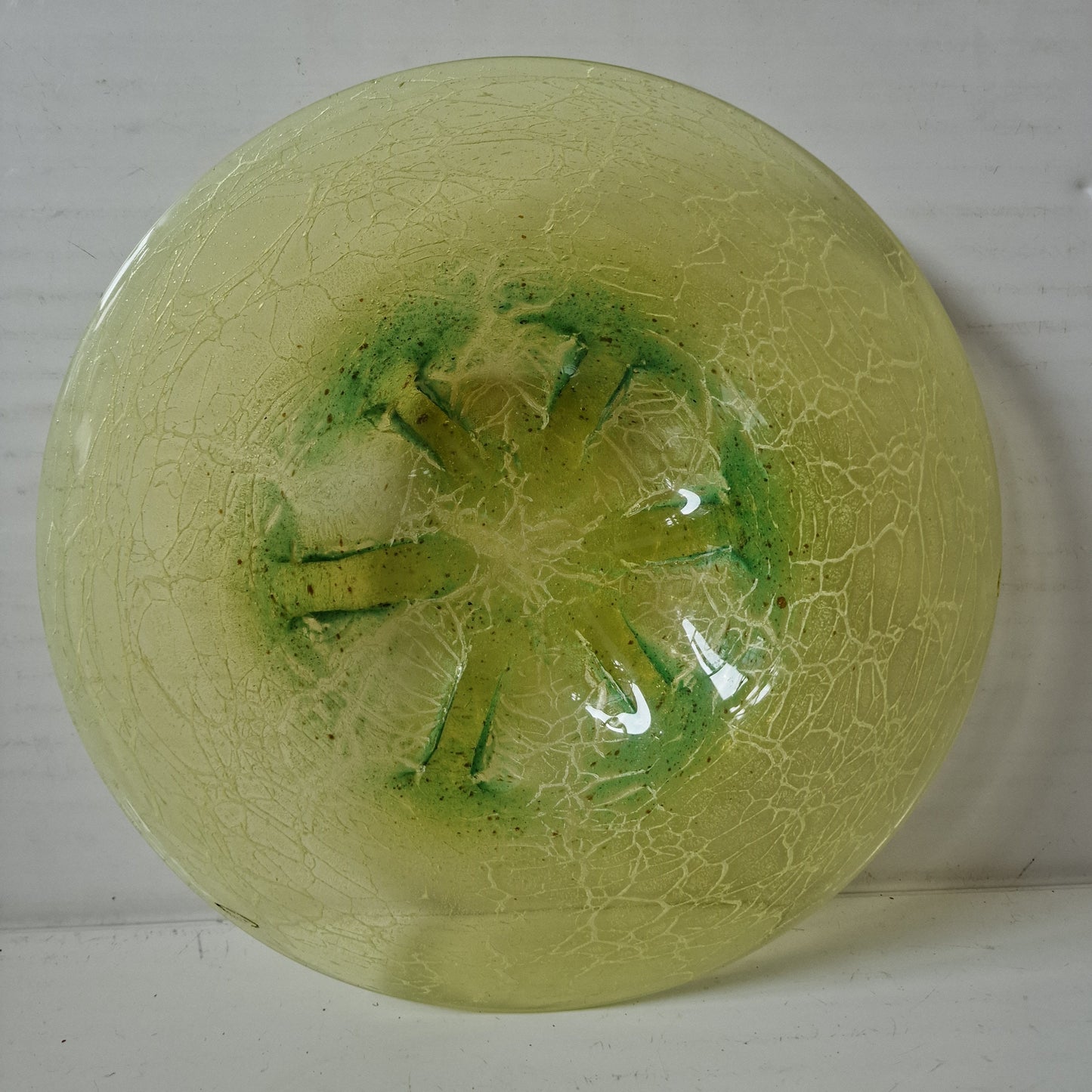 WMF Ikora Glass Bowl, Karl Wiedmann, Yellow Starfish Art Deco