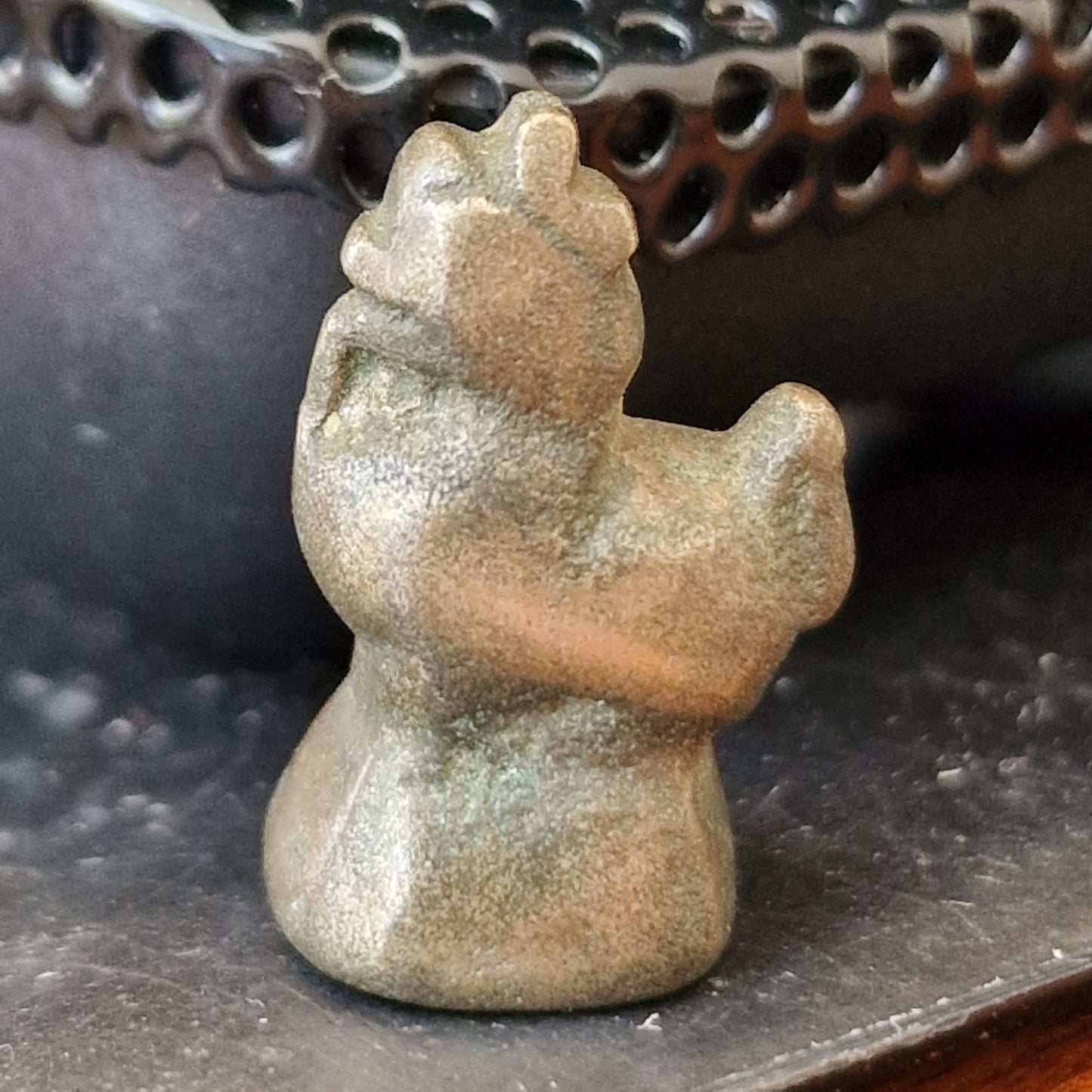 Antique Bronze Opium Weight, Myanmar Lion, 18th Century