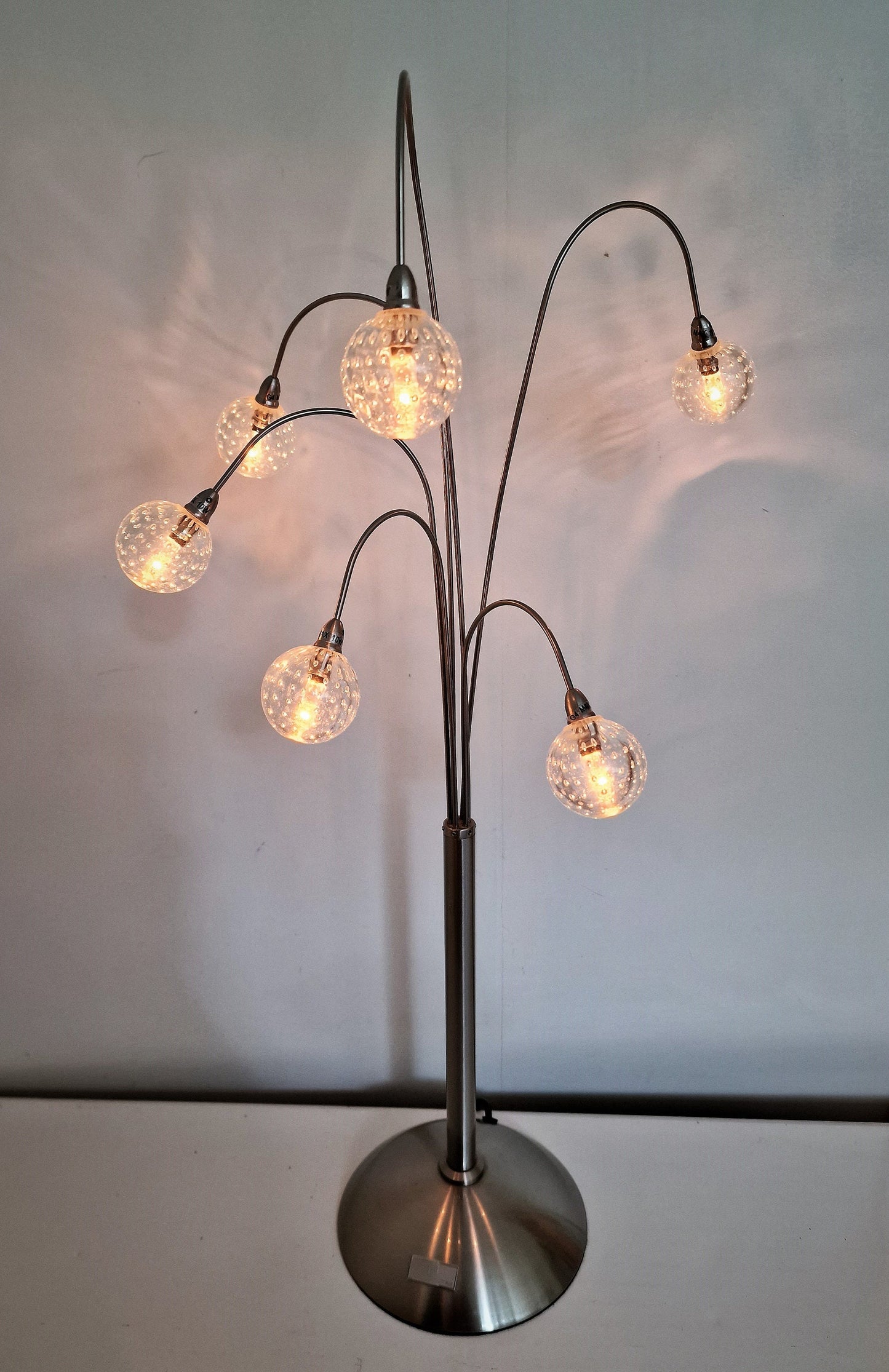 Nederlandse designer, vintage design Spijkerbollen lamp, tablelamp van Jan des Bouvrie
