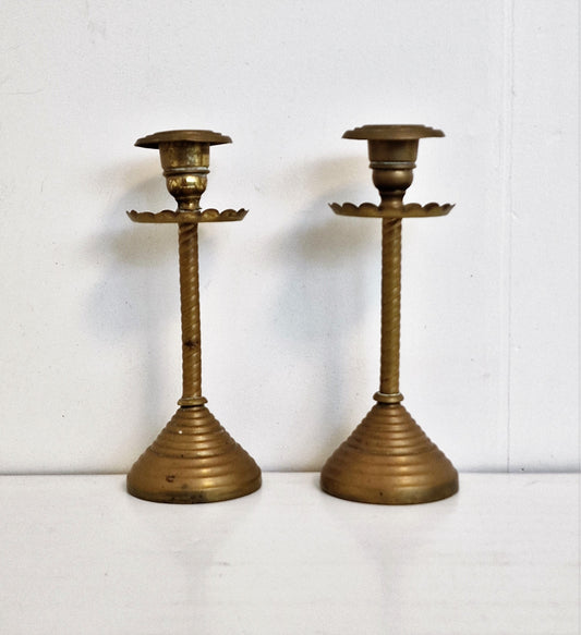 stel arts & crafts kandelaars. UK ca 1910, authentic  candlesticks