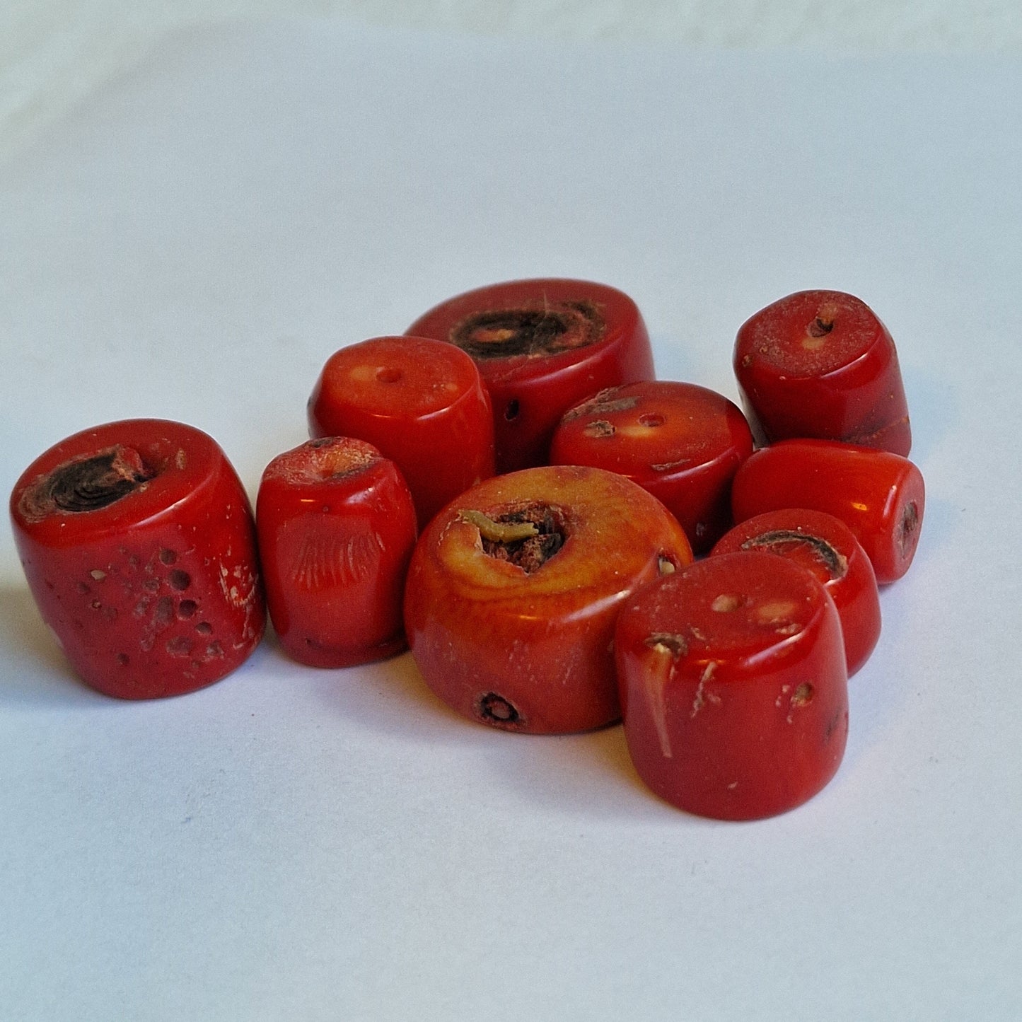 bloedkoraal kralen, red coral beads, 100 grams, more available
