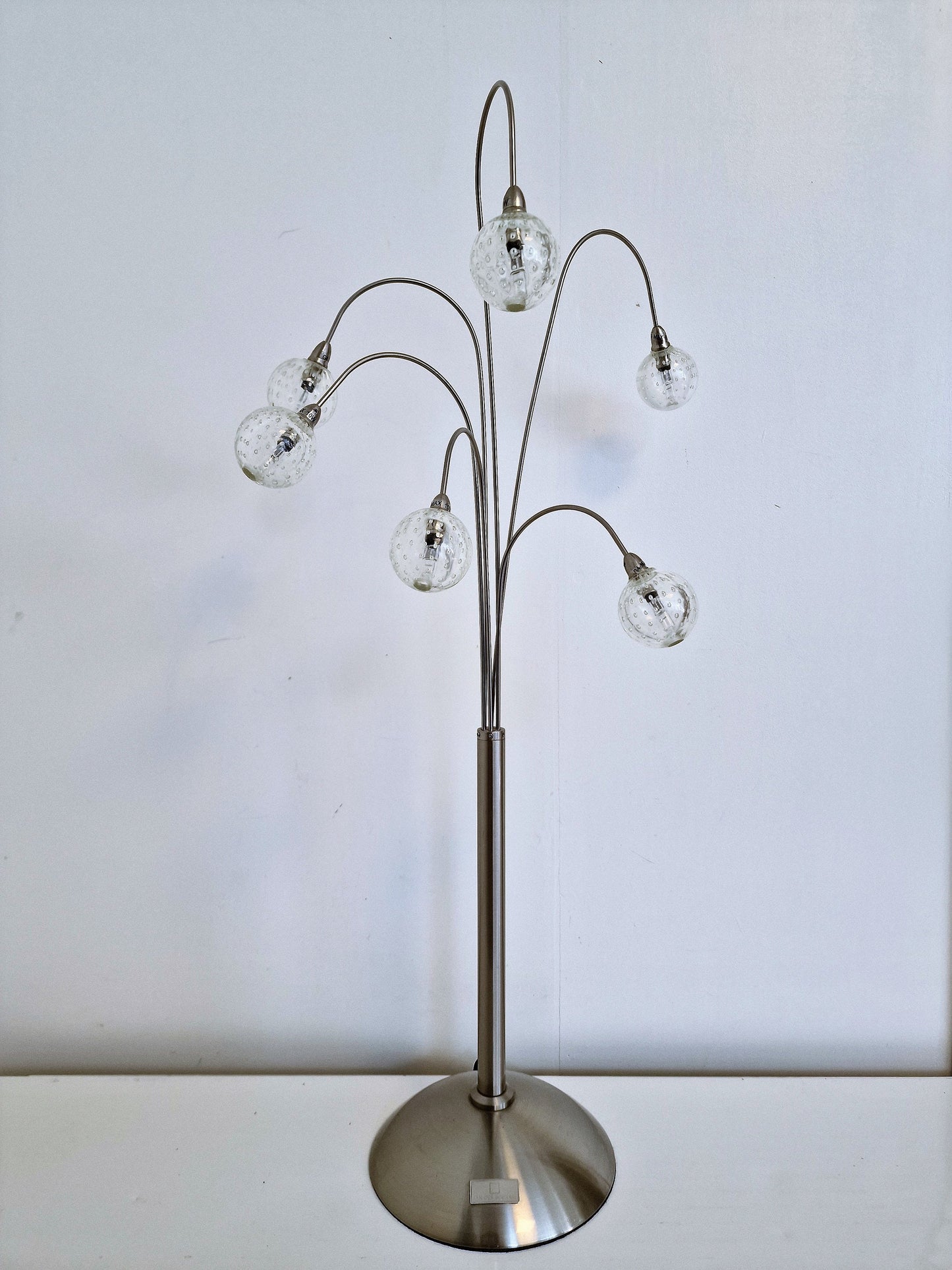 Nederlandse designer, vintage design Spijkerbollen lamp, tablelamp van Jan des Bouvrie