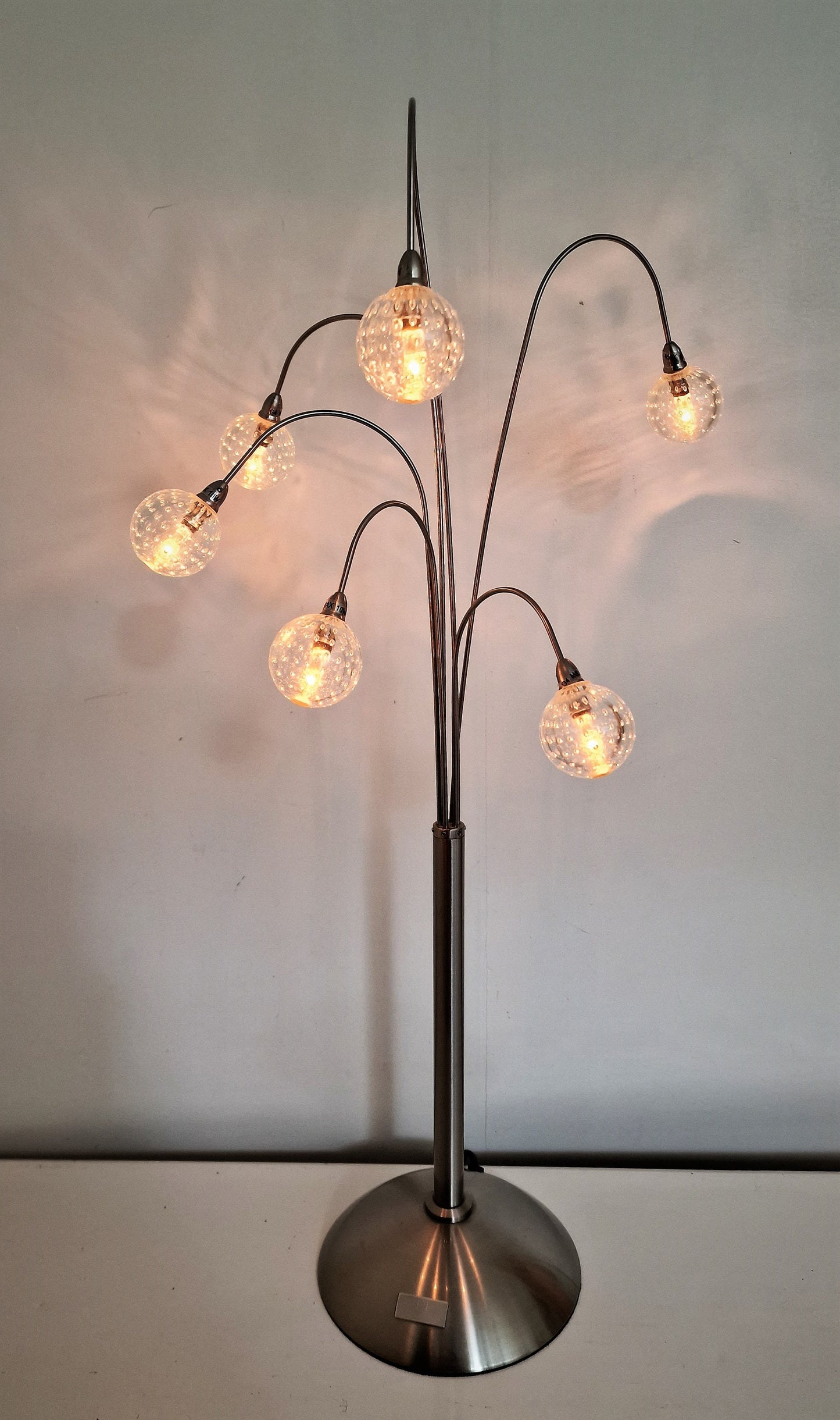 Nederlandse designer, vintage design Spijkerbollen lamp, tablelamp van Jan des Bouvrie