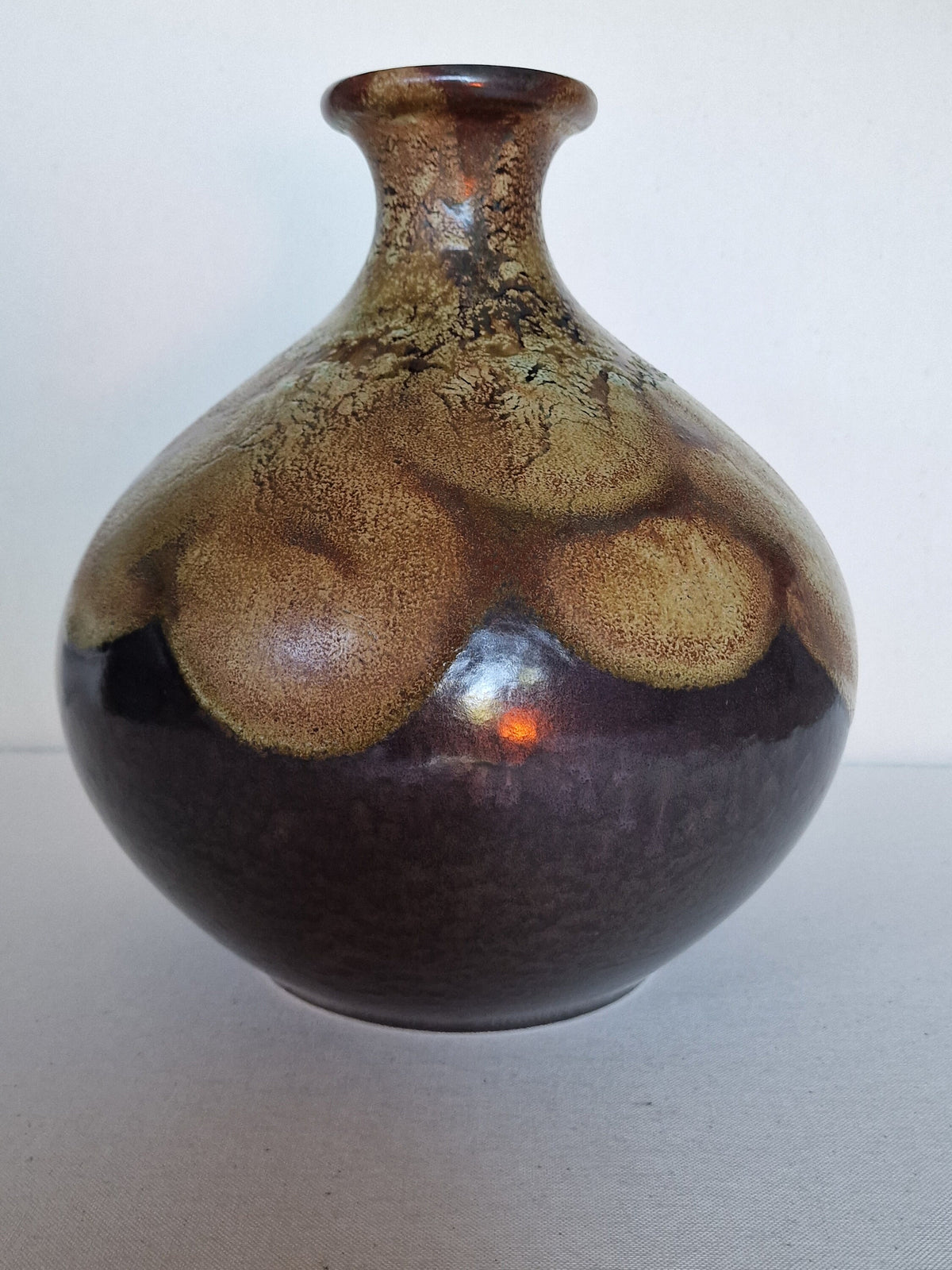 XXL Vintage Fat Lava Vase, PAN Germany Polychrome Pottery