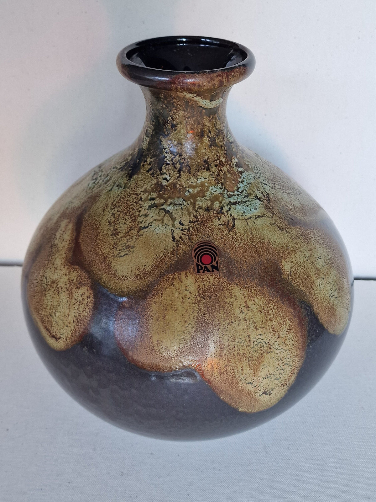 XXL Vintage Fat Lava Vase, PAN Germany Polychrome Pottery