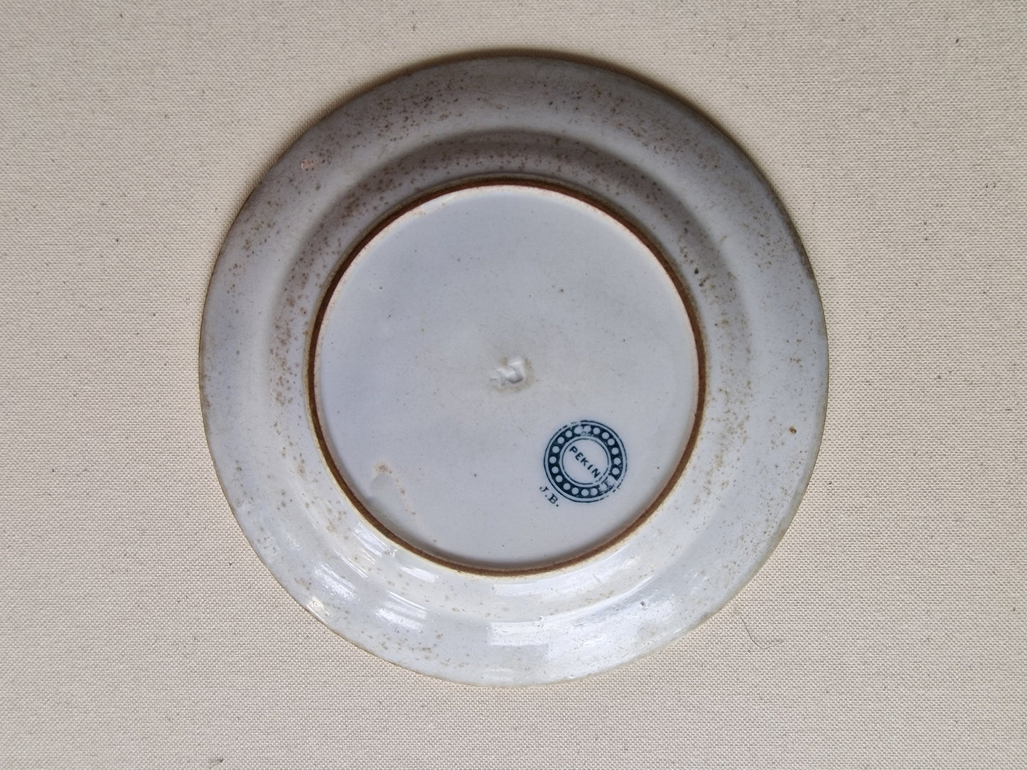 Antique Tunstall Peking Plates, H.K. Bord Plate, 1880-1900